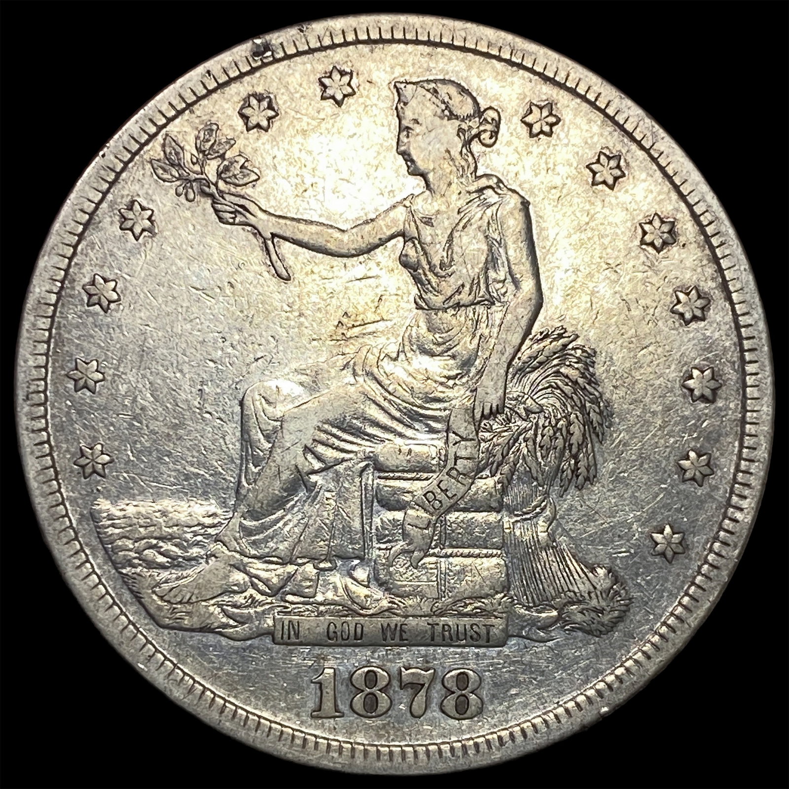 1878-S Silver Trade Dollar NEARLY UNCIRCULATED (1 of 2)