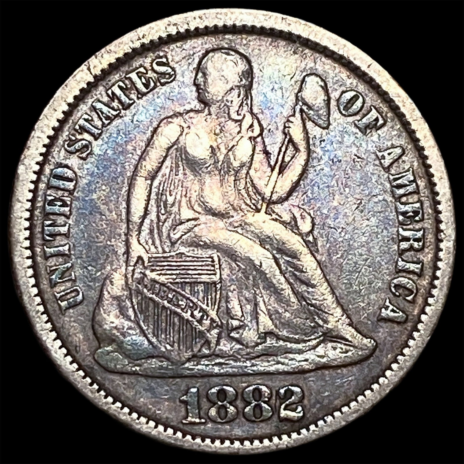 1882 Seated Liberty Dime NEARLY UNCIRCULATED: 1882 Seated Liberty Dime NEARLY UNCIRCULATED