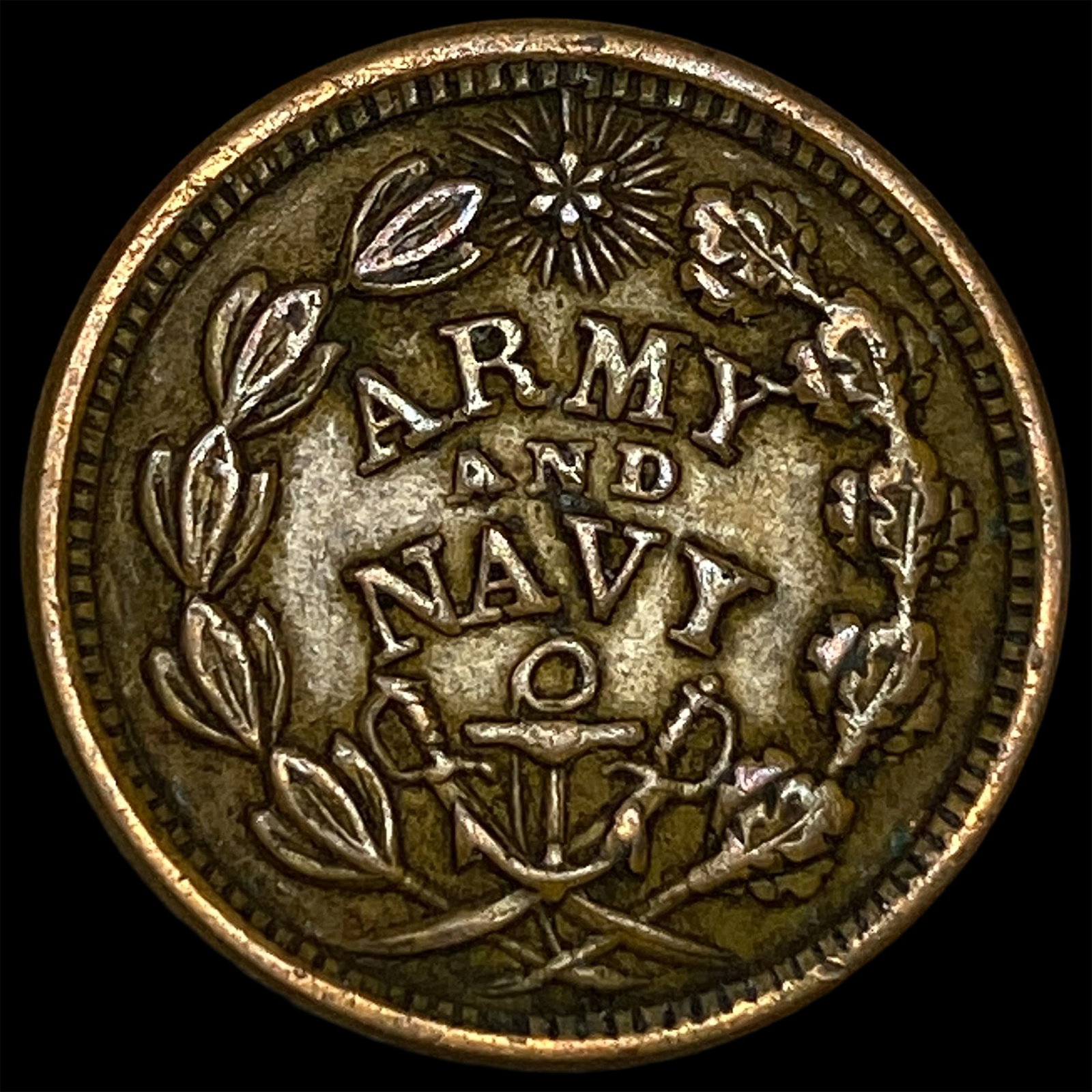 1863 Civil War Token "Army & Navy" NEARLY UNCIRCULATED (1 of 2)