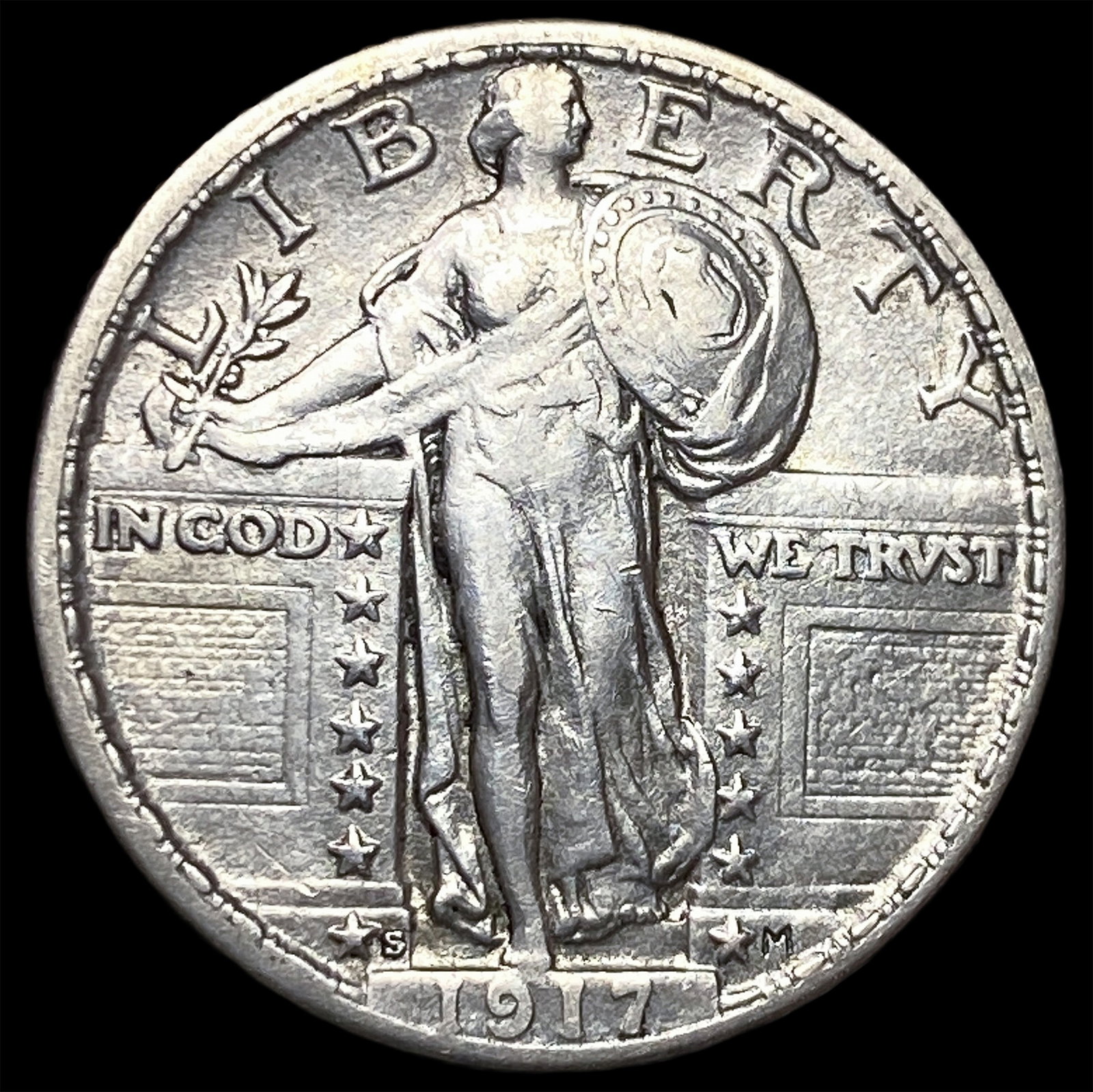 1917-S Type 2 Silver Standing Liberty Quarter NEARLY UNCIRCULATED (1 of 2)