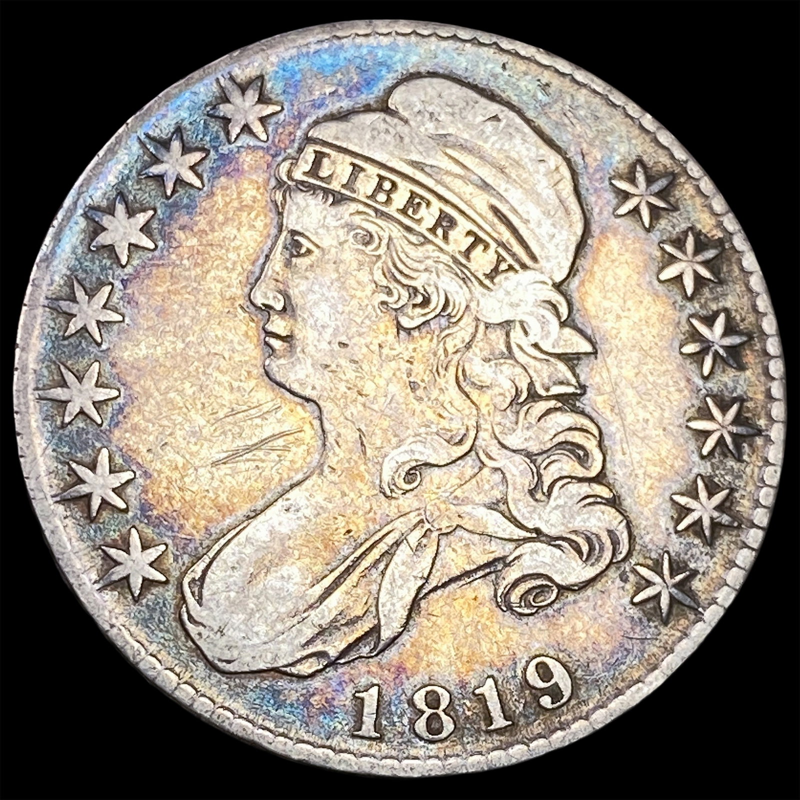 1819 Silver Capped Bust Half Dollar LIGHTLY CIRCULATED (1 of 2)