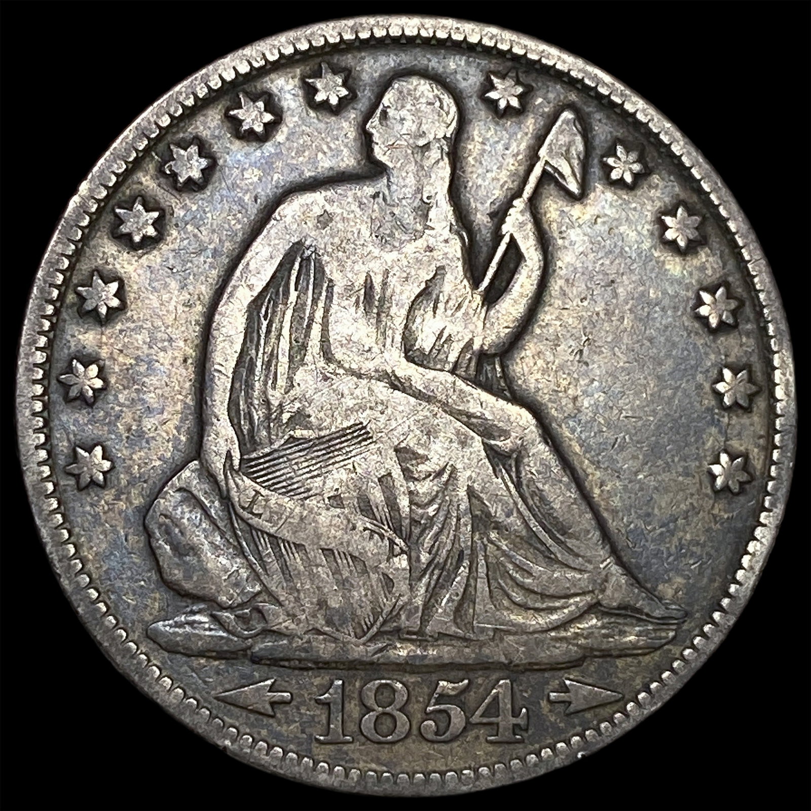1854-O Silver Seated Liberty Half Dollar LIGHTLY CIRCULATED: 1854-O Silver Seated Liberty Half Dollar LIGHTLY CIRCULATED