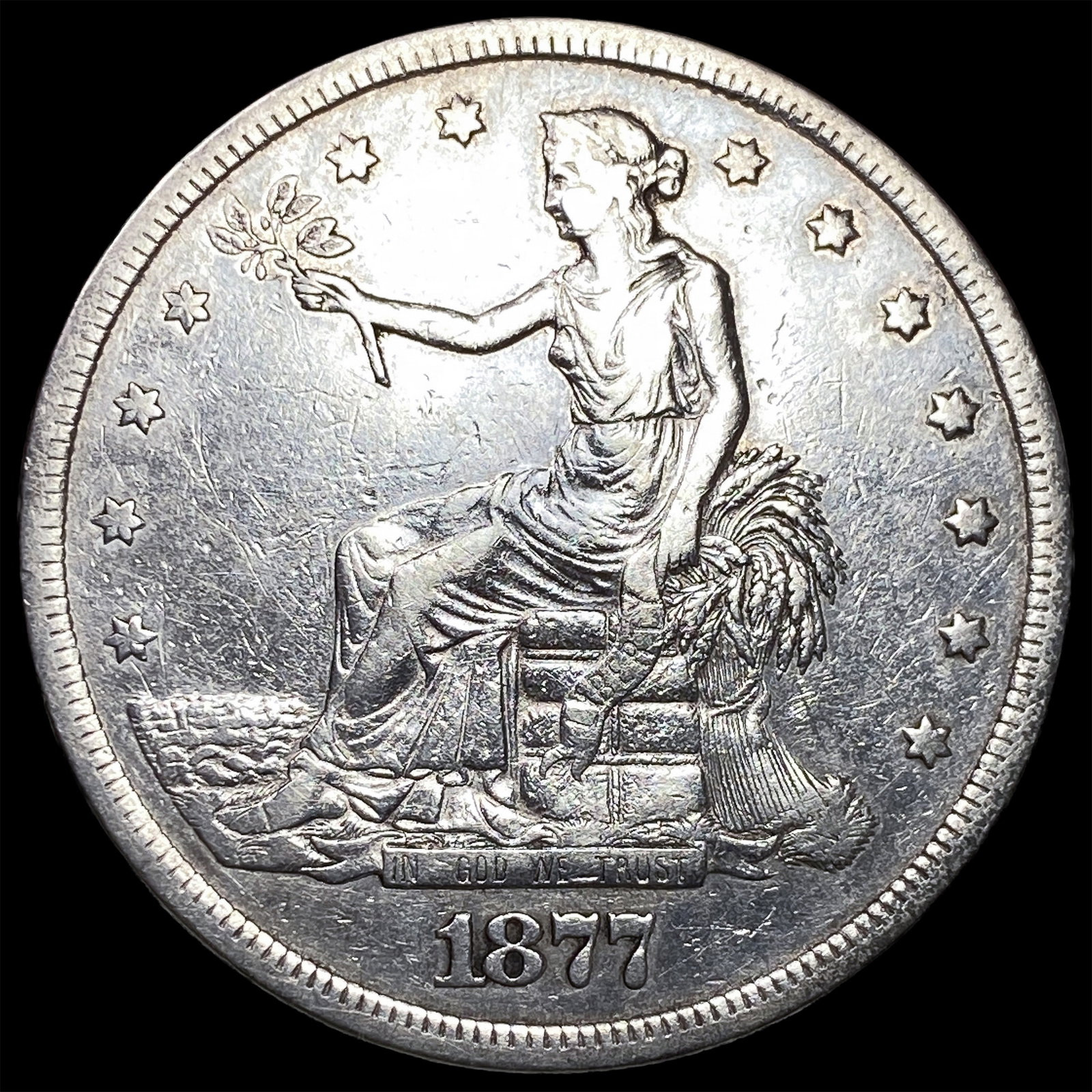 1877-S Silver Trade Dollar ABOUT UNCIRCULATED (1 of 2)