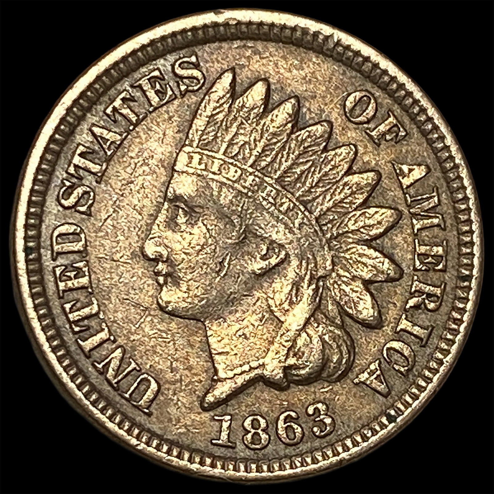 1863 Indian Head Cent NEARLY UNCIRCULATED (1 of 2)