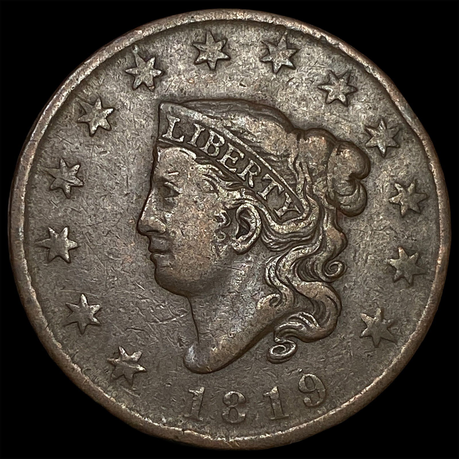 1819 Coronet Head Large Cent LIGHTLY CIRCULATED (1 of 2)