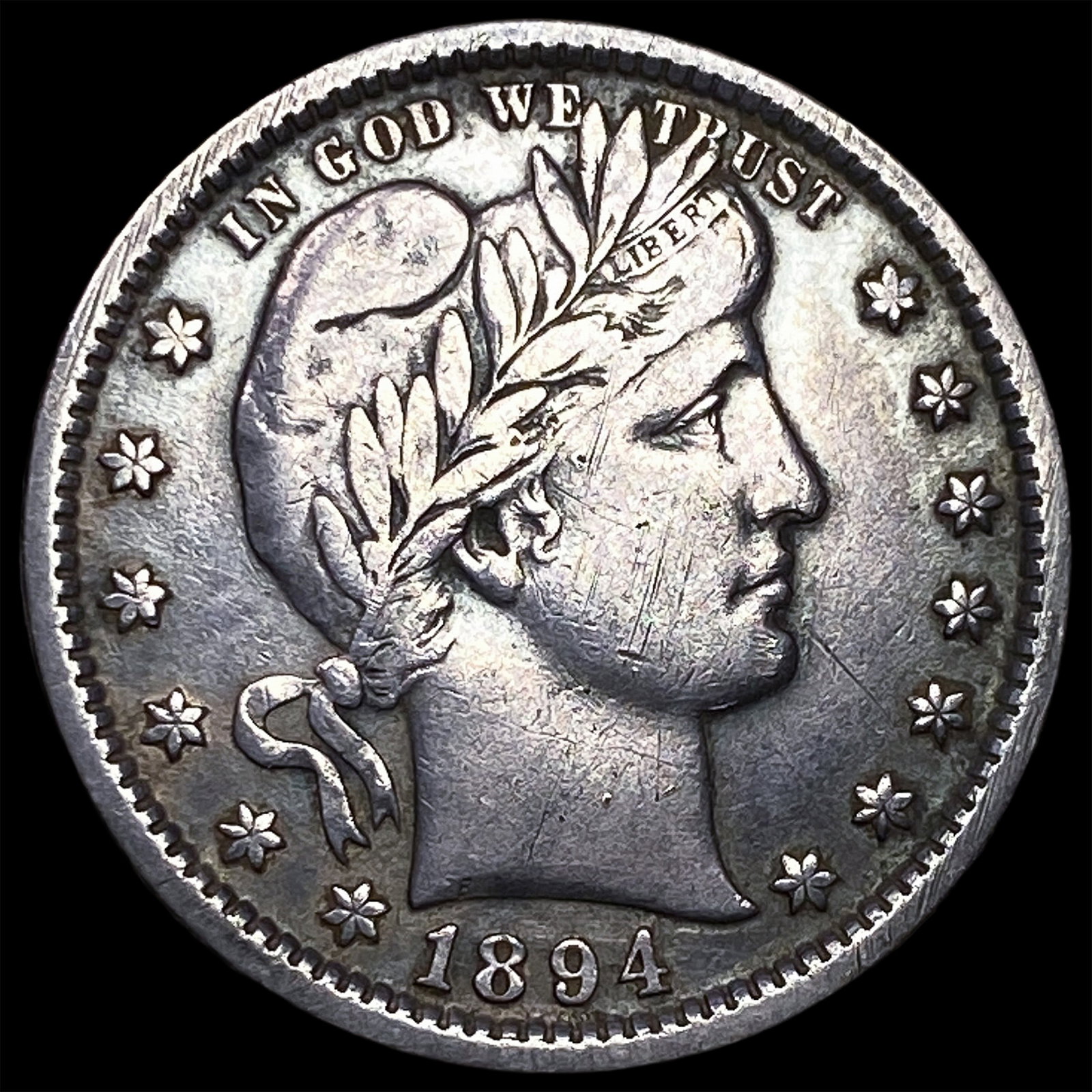 1894 Silver Barber Quarter NEARLY UNCIRCULATED: 1894 Silver Barber Quarter NEARLY UNCIRCULATED