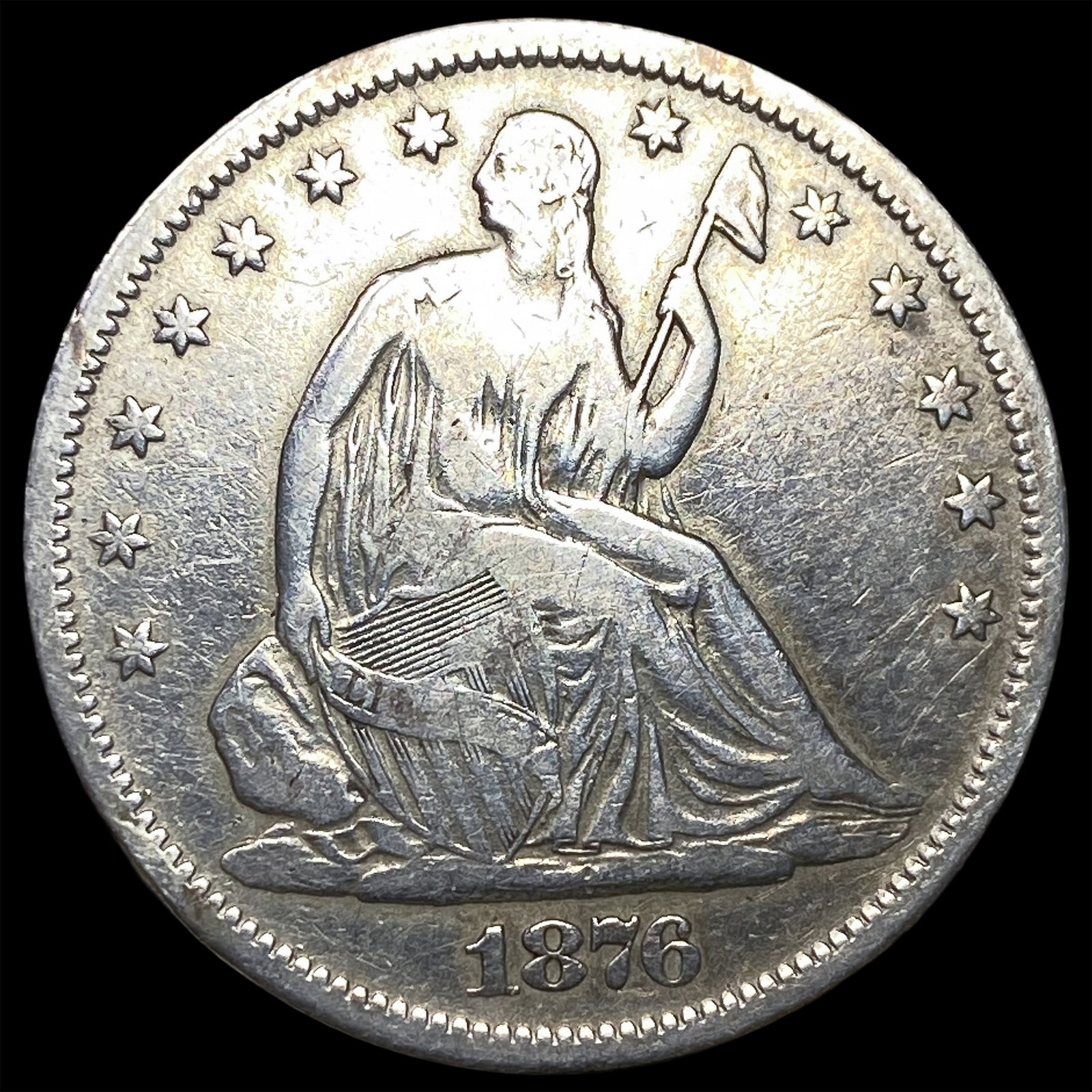 1876-S Silver Seated Liberty Half Dollar LIGHTLY CIRCULATED: 1876-S Silver Seated Liberty Half Dollar LIGHTLY CIRCULATED