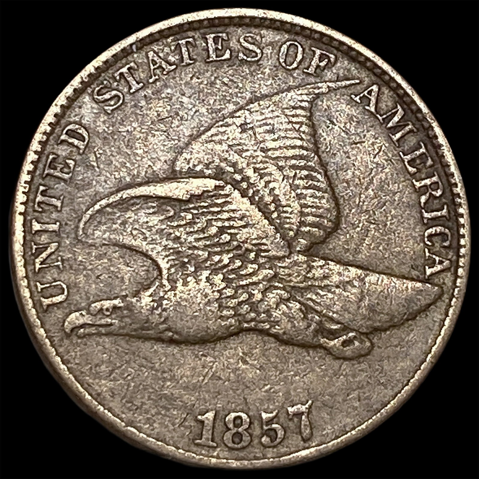 1857 Flying Eagle Cent ABOUT UNCIRCULATED (1 of 2)