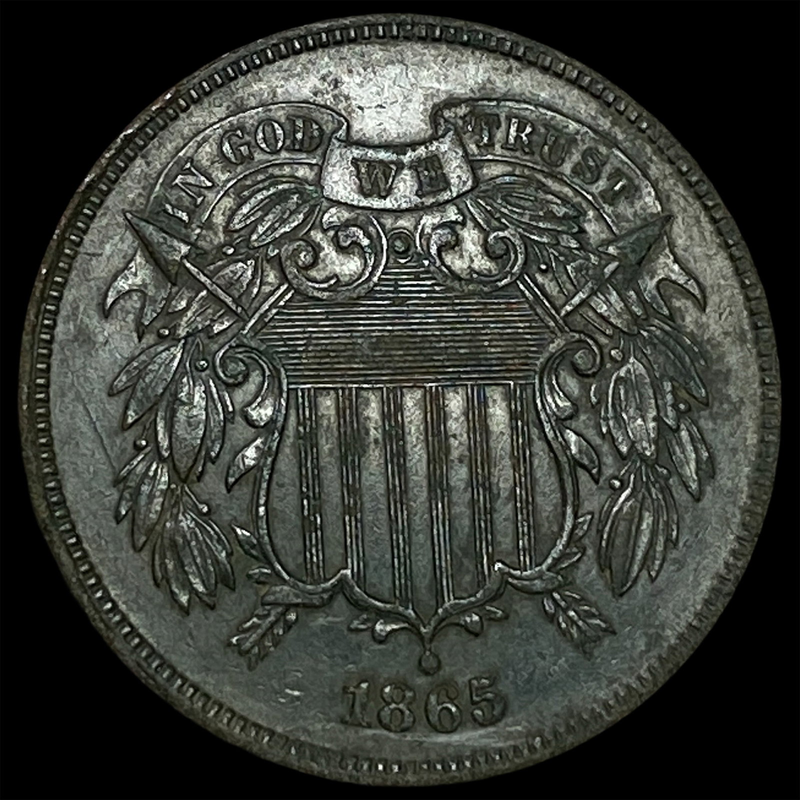 1865 Two-Cent Piece CLOSELY UNCIRCULATED: 1865 Two-Cent Piece CLOSELY UNCIRCULATED