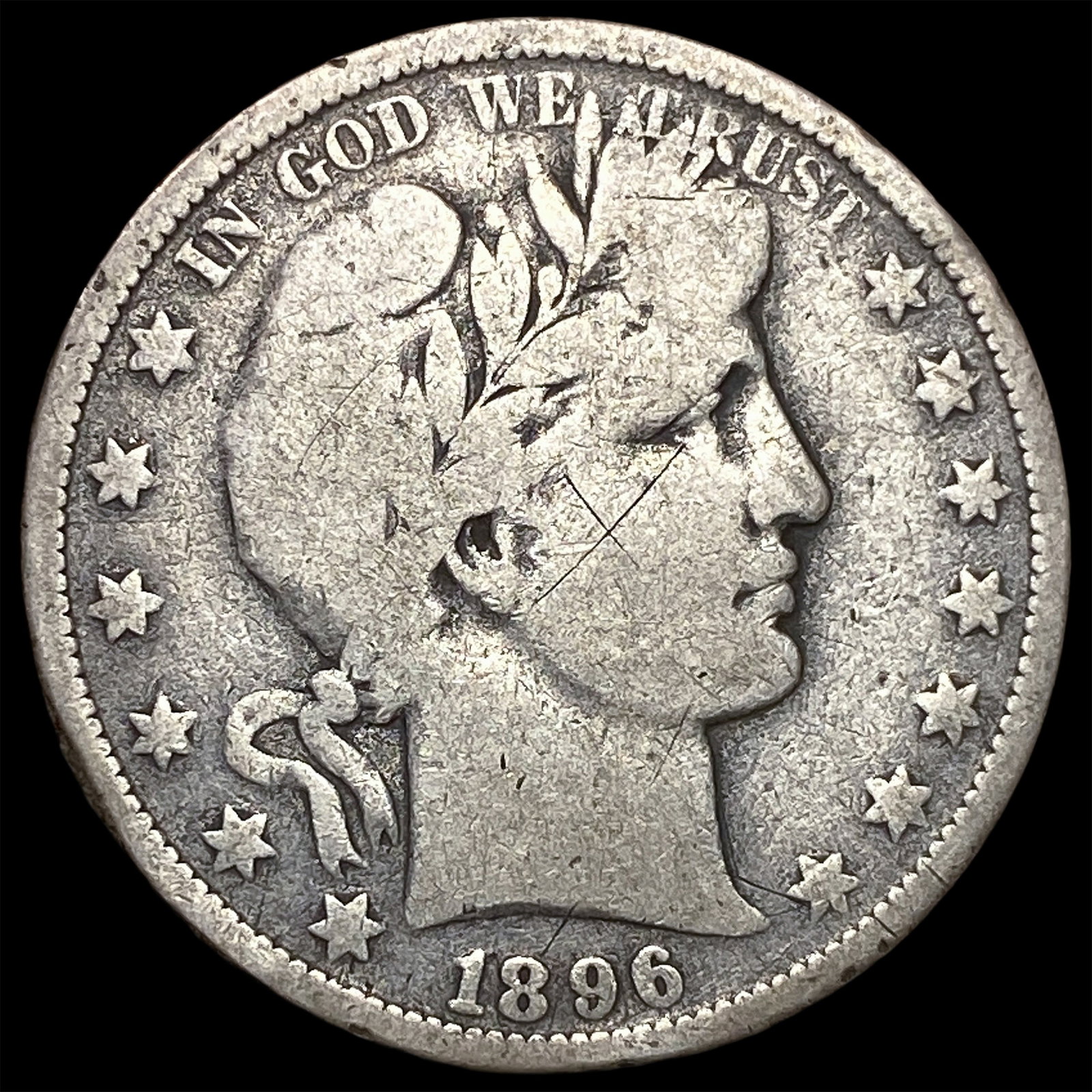 1896-O Silver Barber Half Dollar NICELY CIRCULATED (1 of 2)
