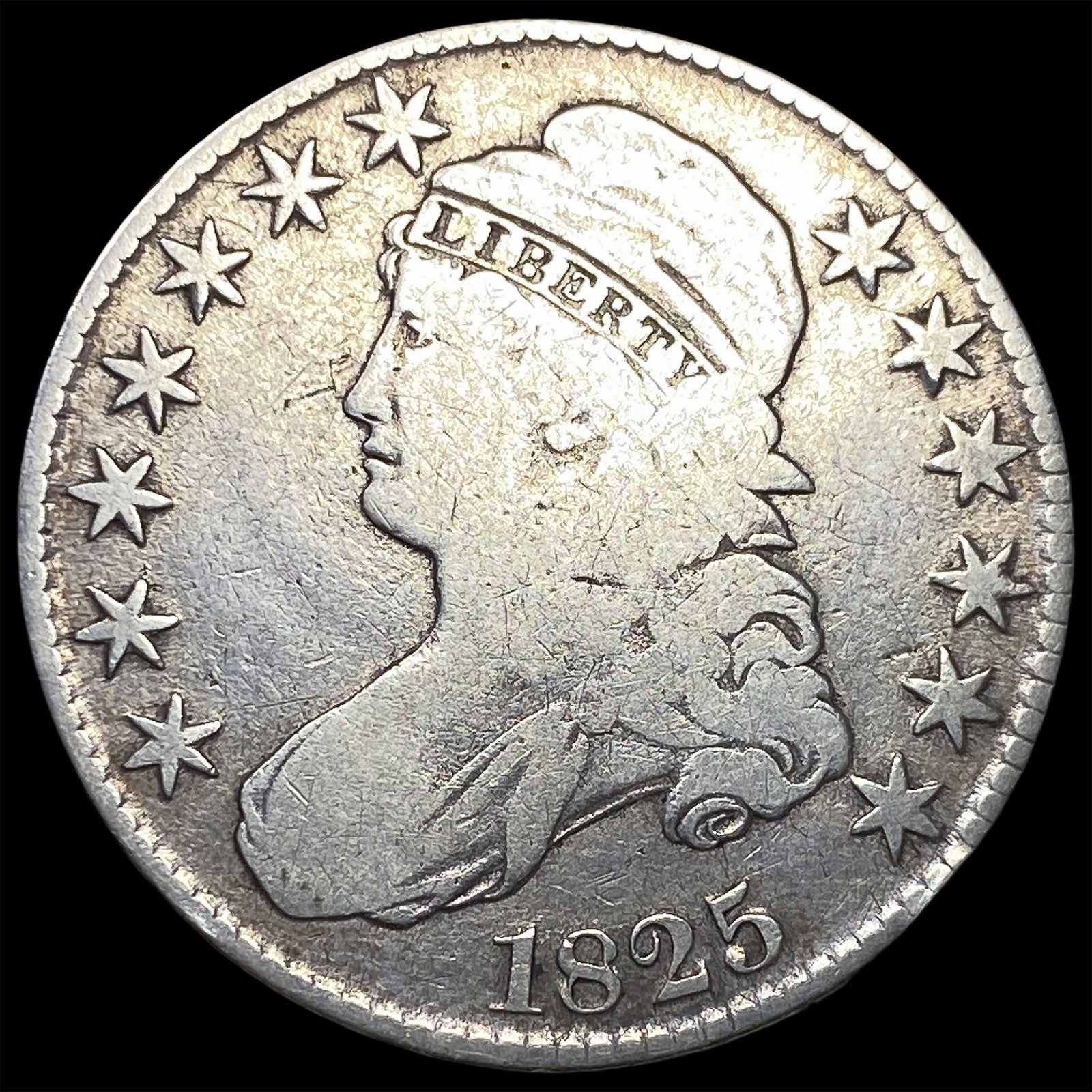 1825 Capped Bust Half Dollar NICELY CIRCULATED (1 of 2)