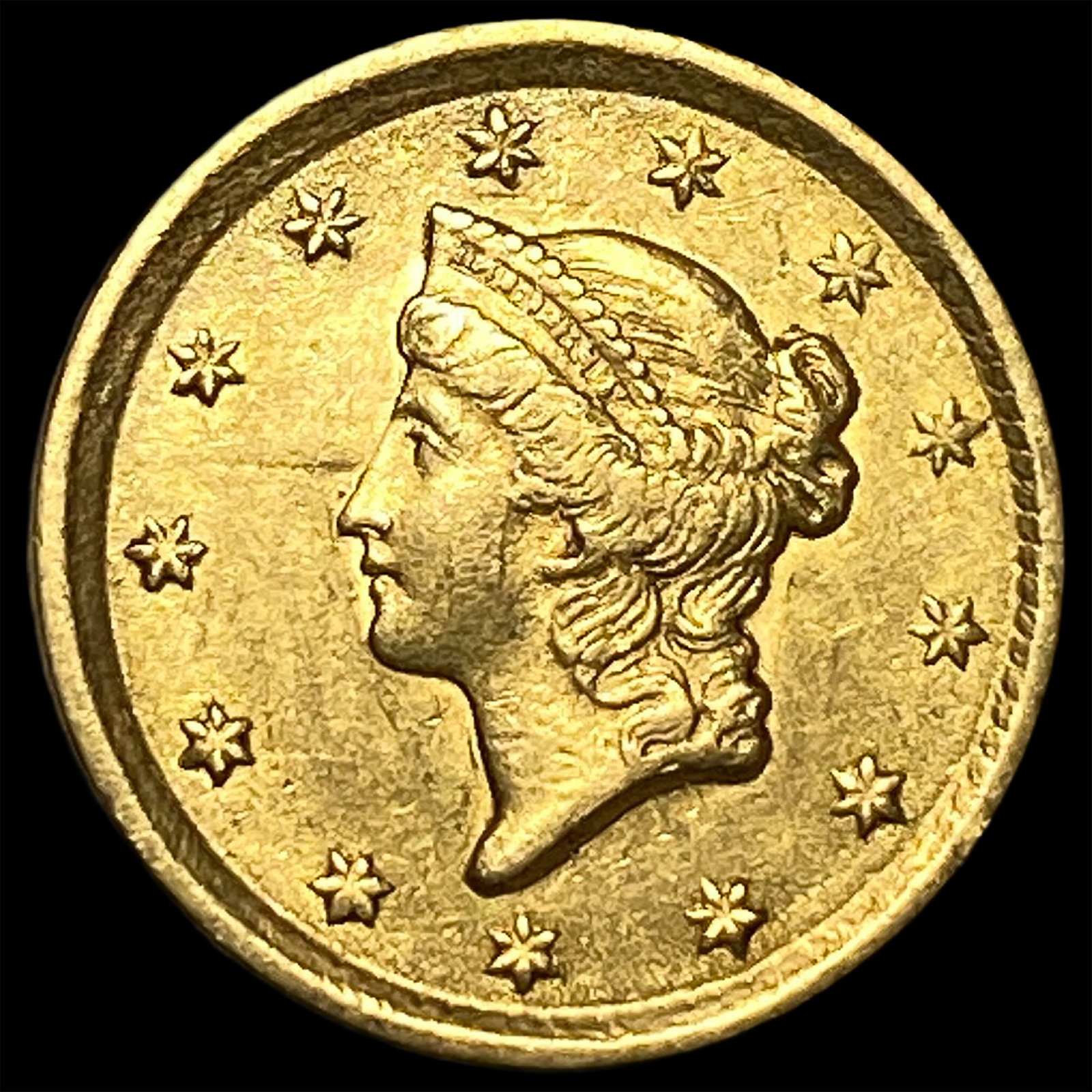 1852 Gold $1 Liberty Head Type 1 CLOSELY UNCIRCULATED: 1852 Gold $1 Liberty Head Type 1 CLOSELY UNCIRCULATED