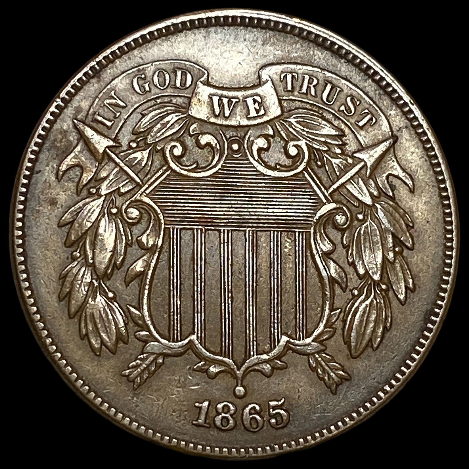 1865 Two-Cent Piece CLOSELY UNCIRCULATED: 1865 Two-Cent Piece CLOSELY UNCIRCULATED