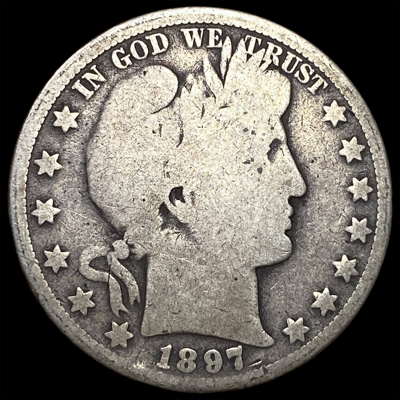 1897-O Silver Barber Half Dollar NICELY CIRCULATED: 1897-O Silver Barber Half Dollar NICELY CIRCULATED