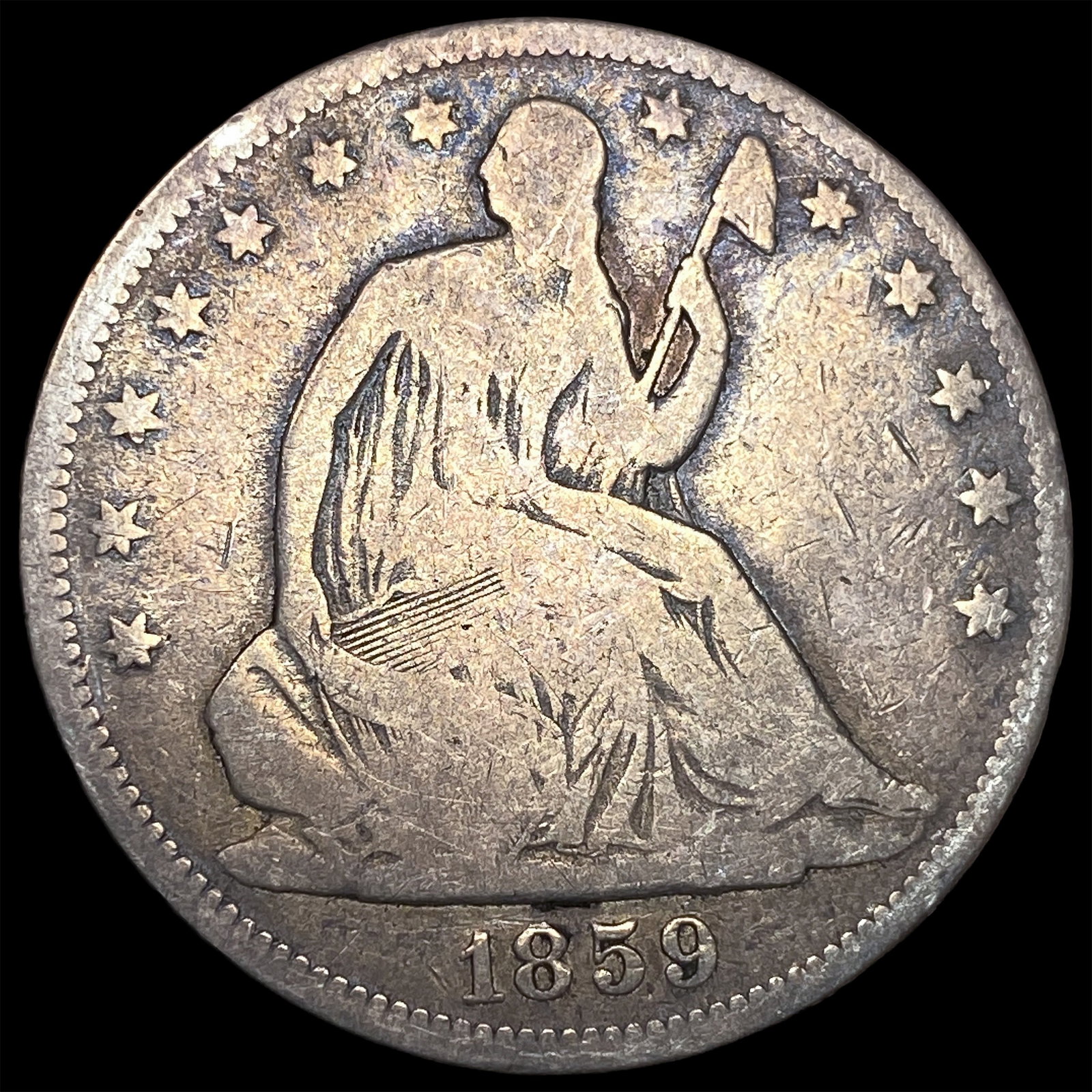 1859 Seated Liberty Half Dollar NICELY CIRCULATED (1 of 2)