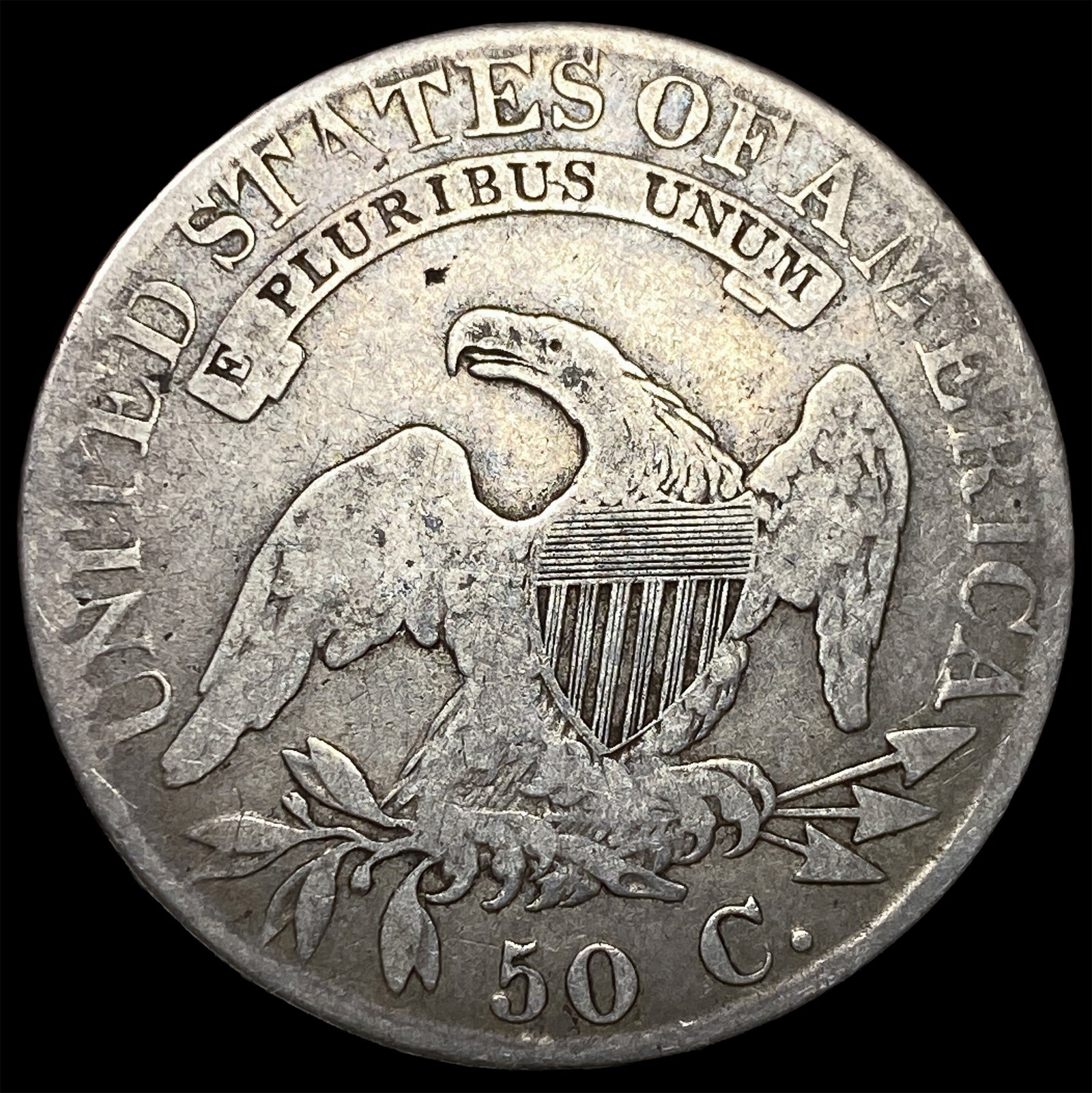 1823 Ugly 3 Capped Bust Half Dollar LIGHTLY CIRCULATED - 2