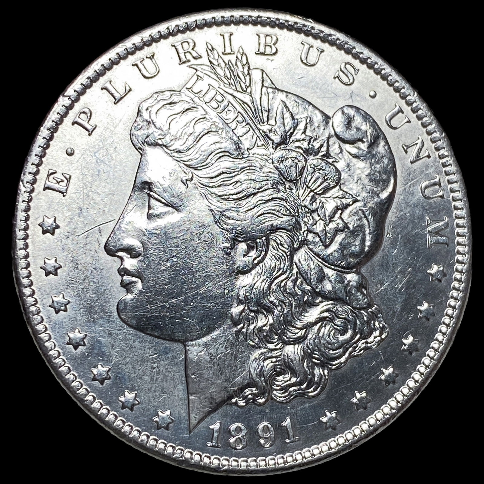 1891-CC Spitting eagle Silver Morgan Dollar UNCIRCULATED: 1891-CC Spitting eagle Silver Morgan Dollar UNCIRCULATED