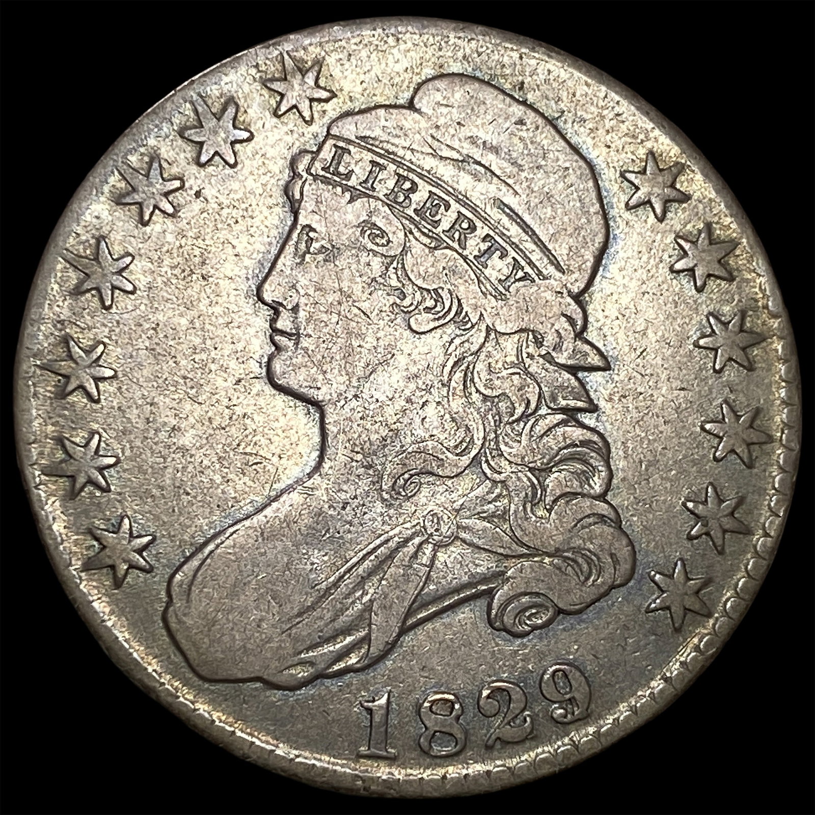 1829 Capped Bust Half Dollar LIGHTLY CIRCULATED: 1829 Capped Bust Half Dollar LIGHTLY CIRCULATED