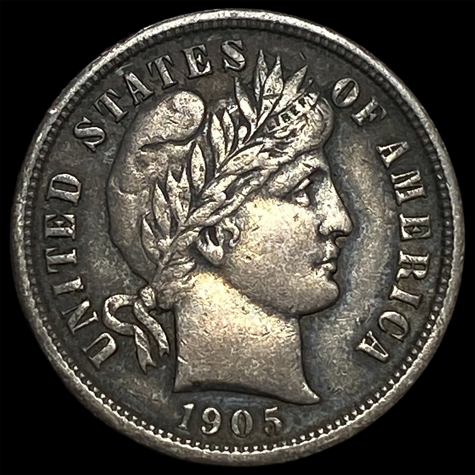 1905-S Silver Barber Dime CLOSELY UNCIRCULATED: 1905-S Silver Barber Dime CLOSELY UNCIRCULATED