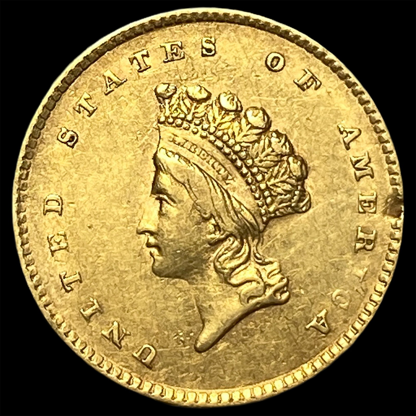 1854 Gold $1 Indian Princess Type 2 NEARLY UNCIRCULATED: 1854 Gold $1 Indian Princess Type 2 NEARLY UNCIRCULATED