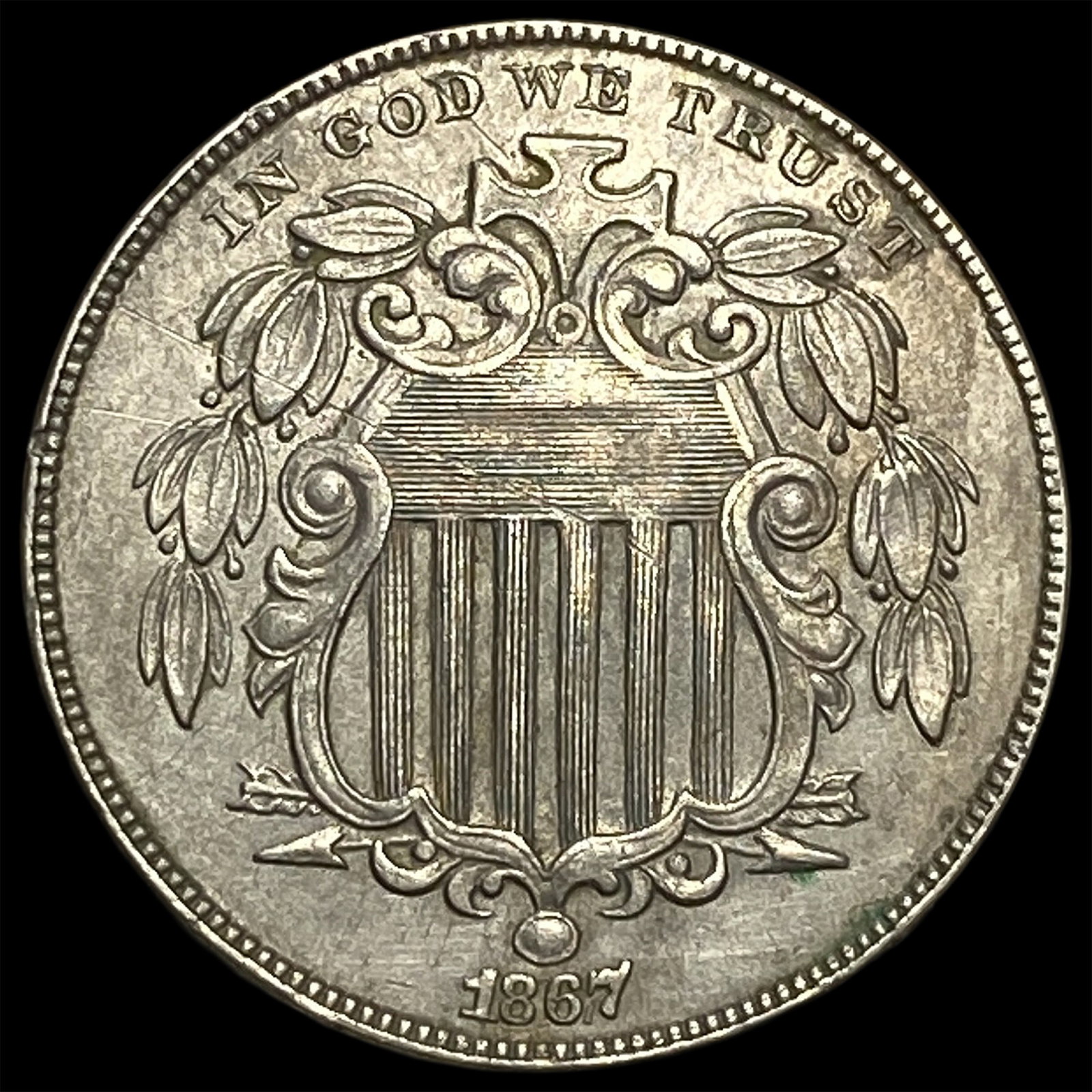 1867 RAYS Shield Nickel CHOICE AU (1 of 2)