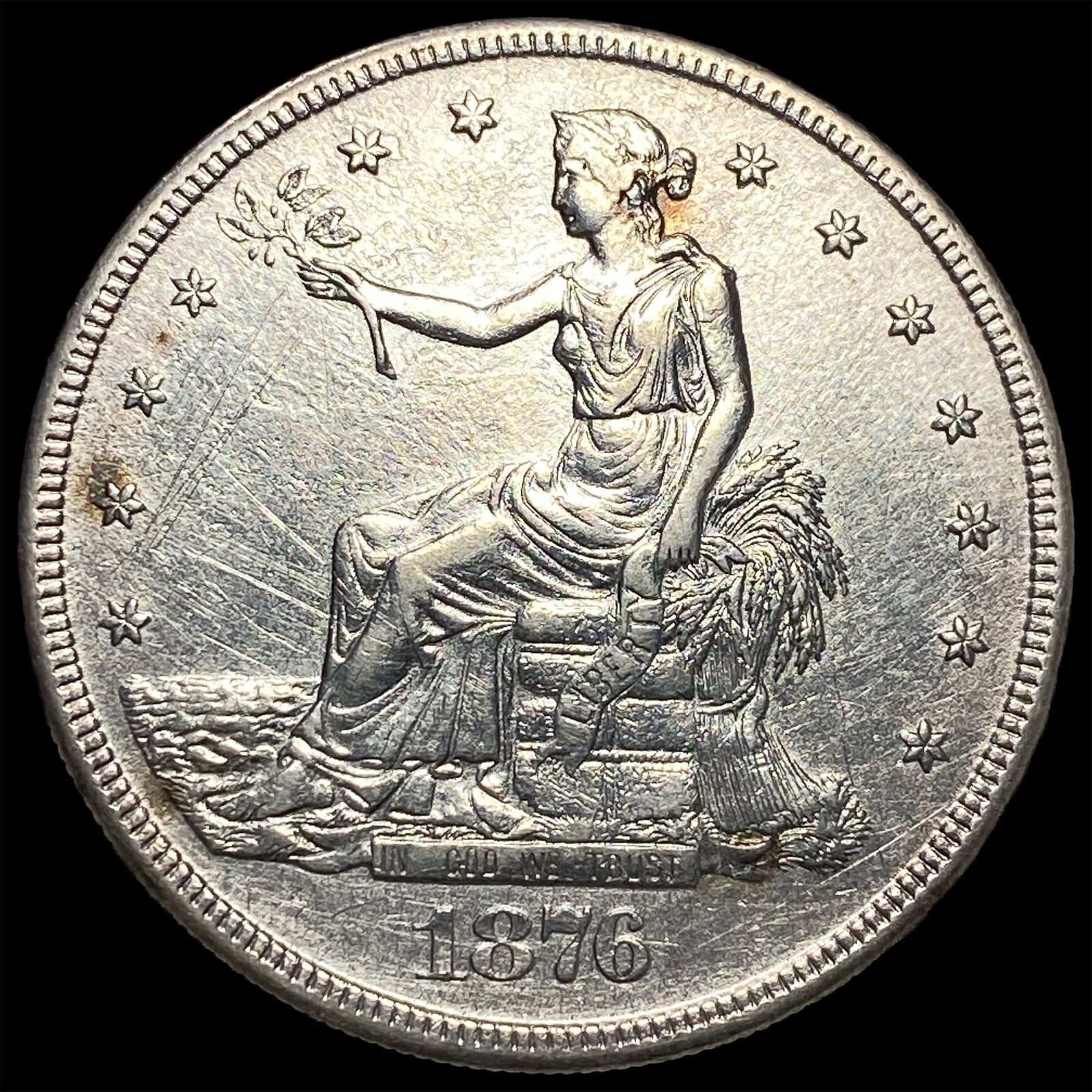 1876-S Silver Trade Dollar NEARLY UNCIRCULATED (1 of 2)