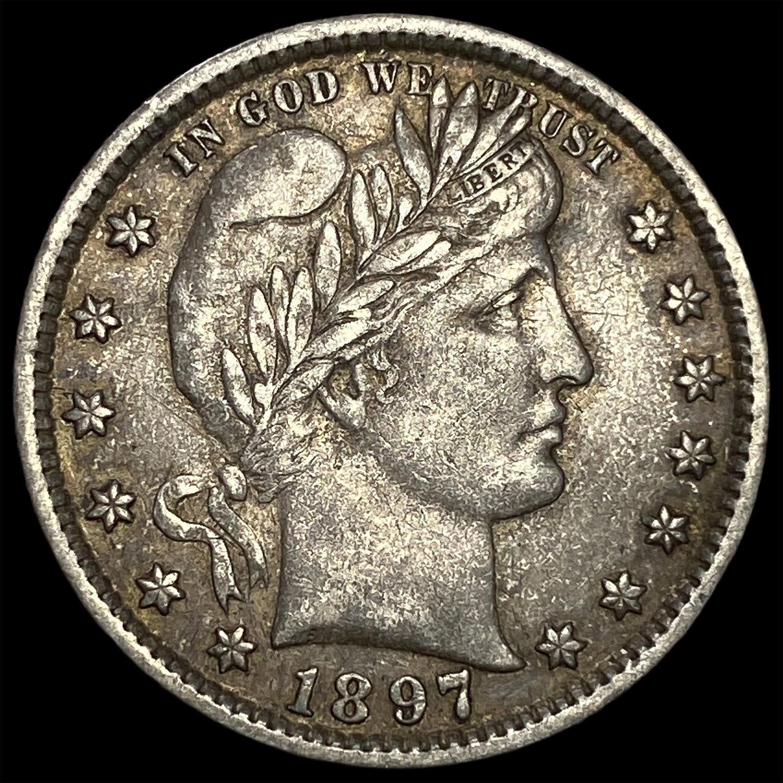 1897 Barber Silver Quarter NEARLY UNCIRCULATED (1 of 2)