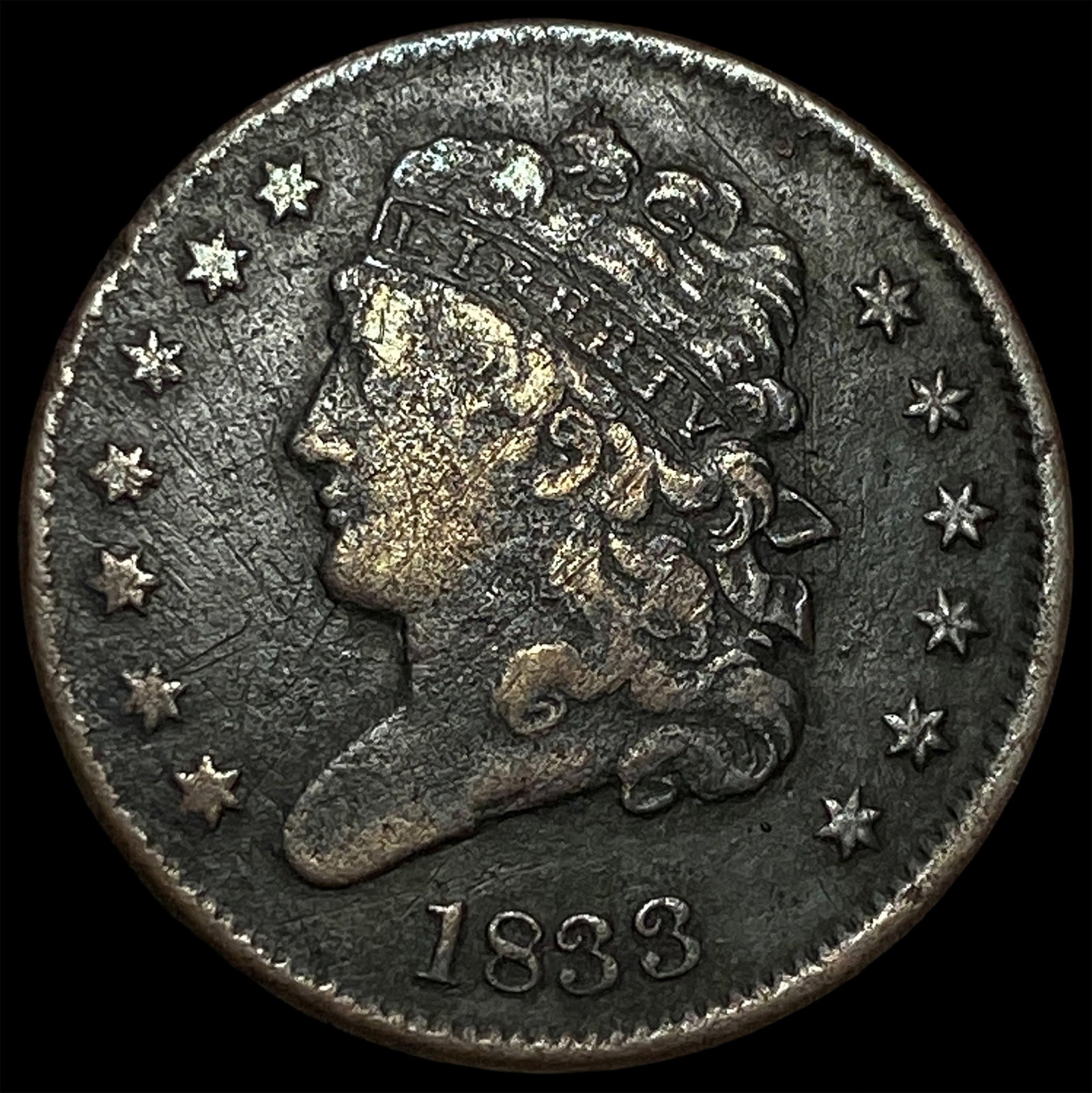 1833 Classic Head Half Cent NEARLY UNCIRCULATED (1 of 2)