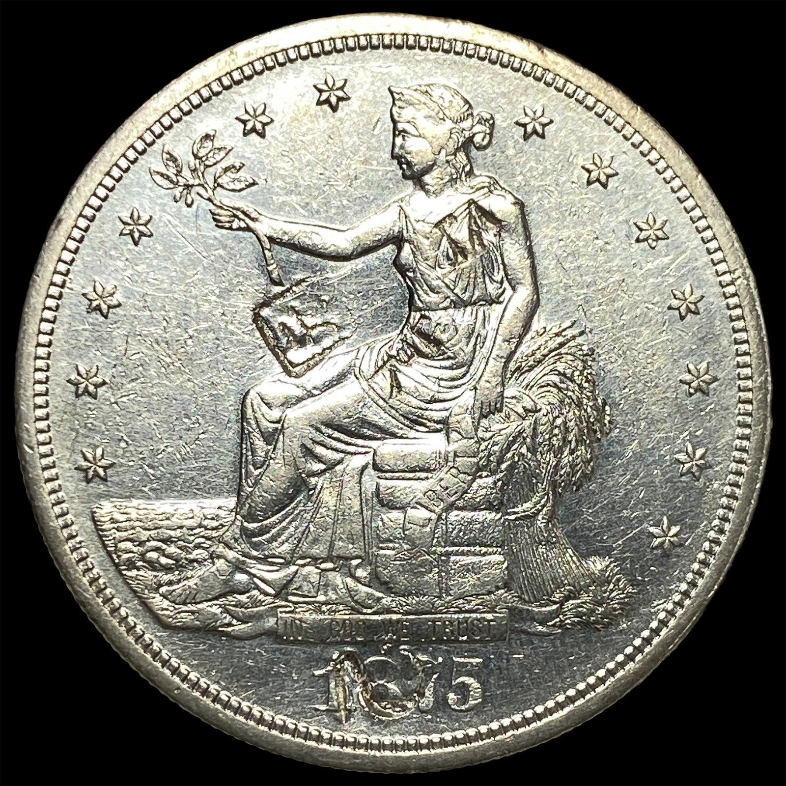 1875-S Silver Trade Dollar CHOICE AU (1 of 2)