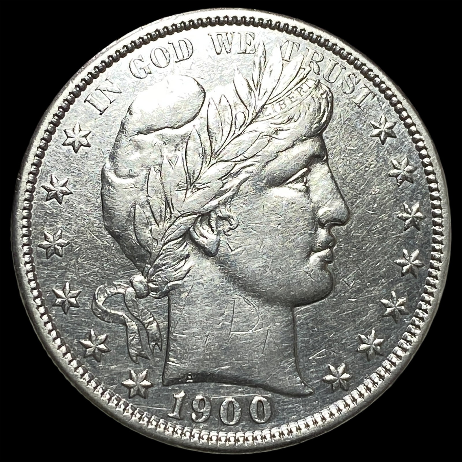 1900 Silver Barber Half Dollar CHOICE AU: 1900 Silver Barber Half Dollar CHOICE AU