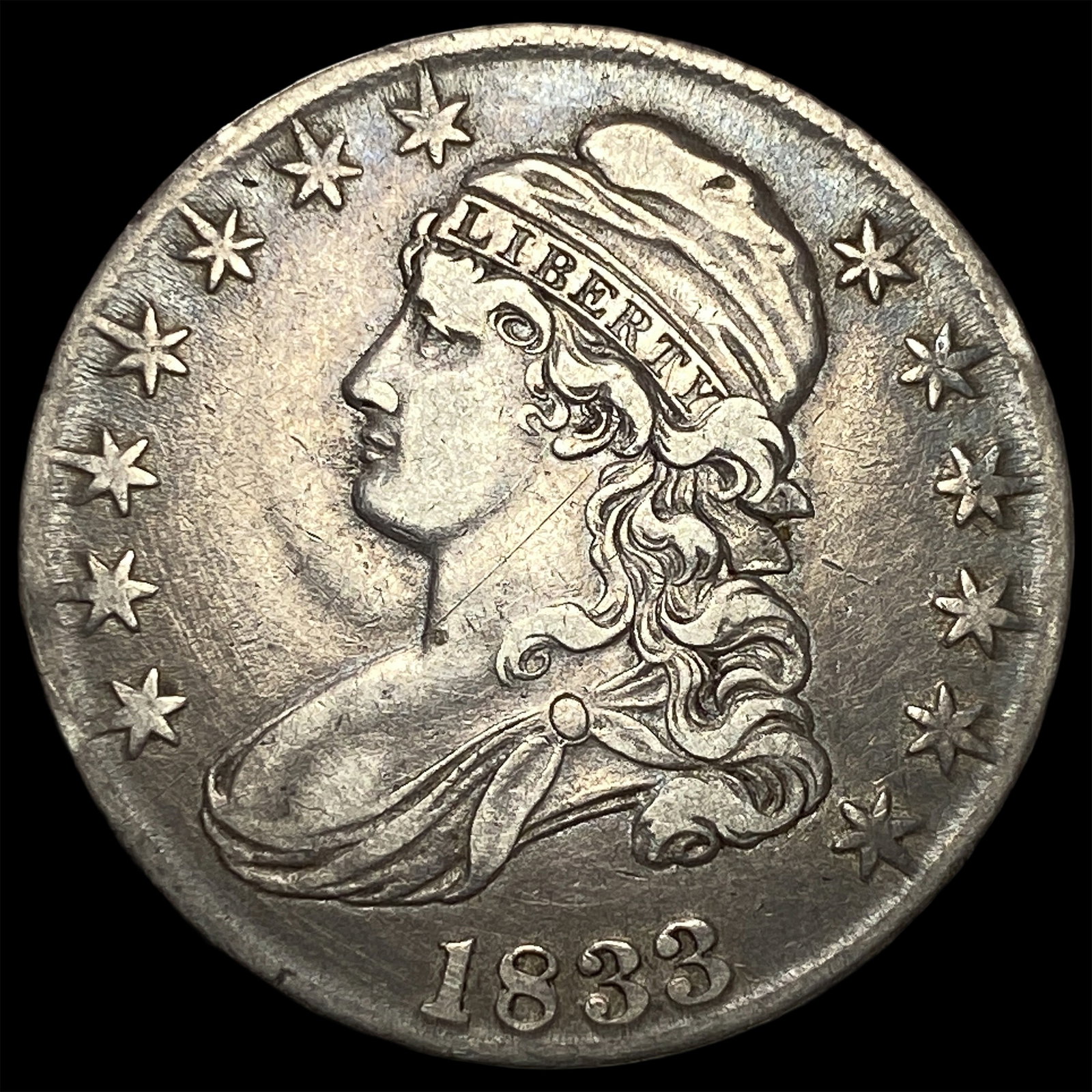1833 Capped Bust Half Dollar NEARLY UNCIRCULATED: 1833 Capped Bust Half Dollar NEARLY UNCIRCULATED