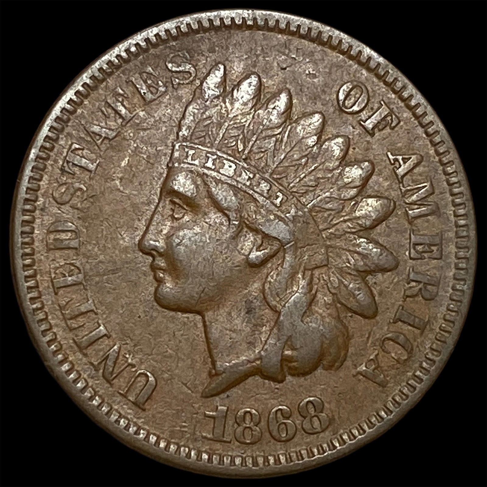 1868 Indian Head Cent CLOSELY UNCIRCULATED: 1868 Indian Head Cent CLOSELY UNCIRCULATED