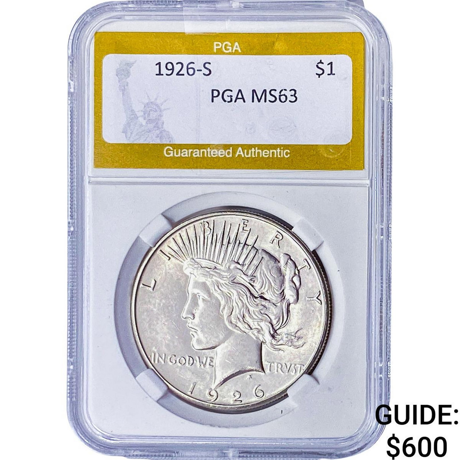 1926-S Silver Peace Dollar PGA MS63 (1 of 2)