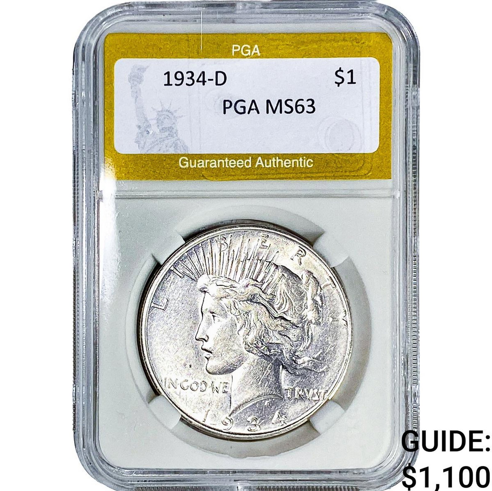 1934-D Silver Peace Dollar PGA MS63 (1 of 2)