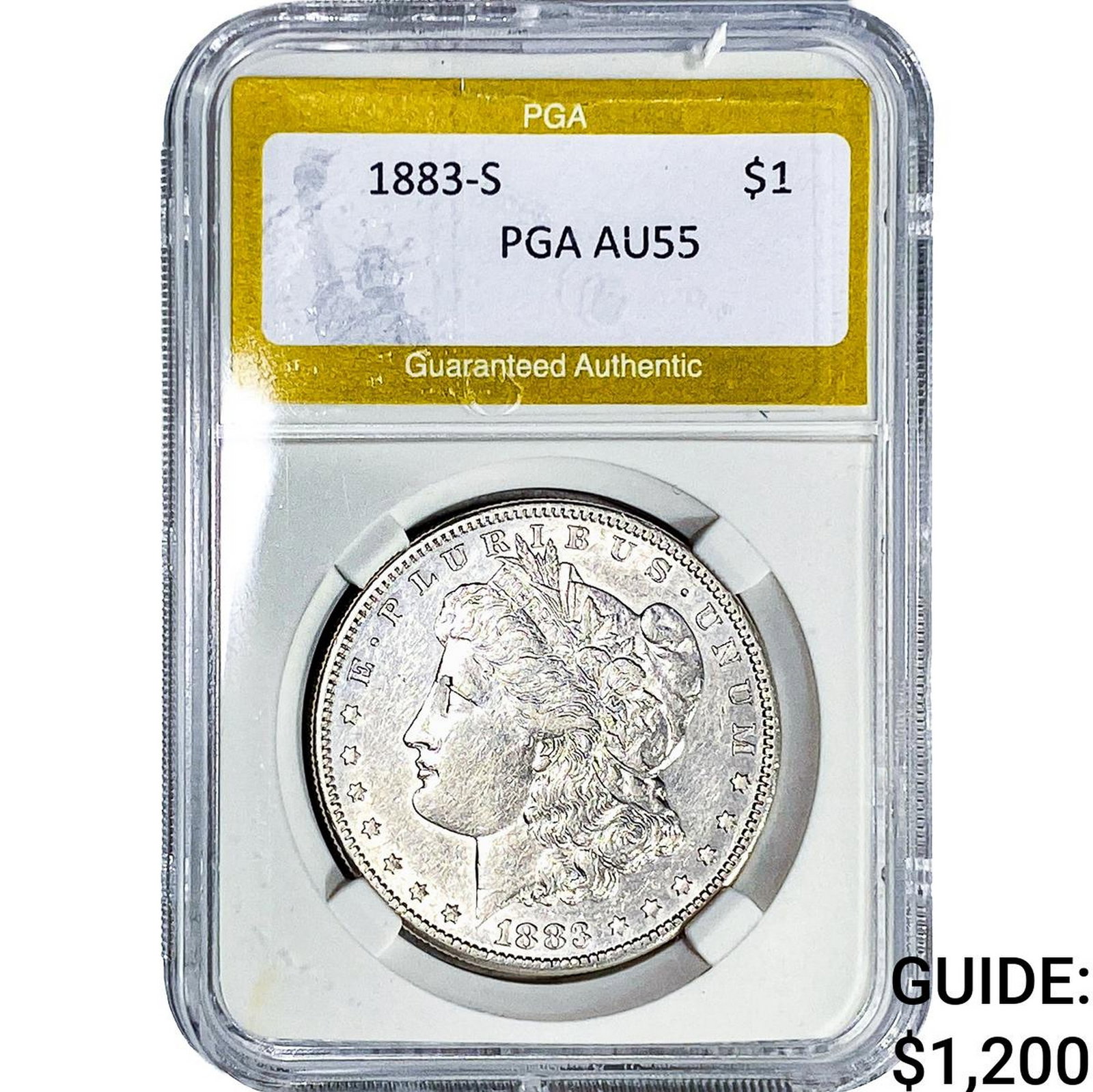 1883-S Morgan Silver Dollar PGA AU55: 1883-S Morgan Silver Dollar PGA AU55