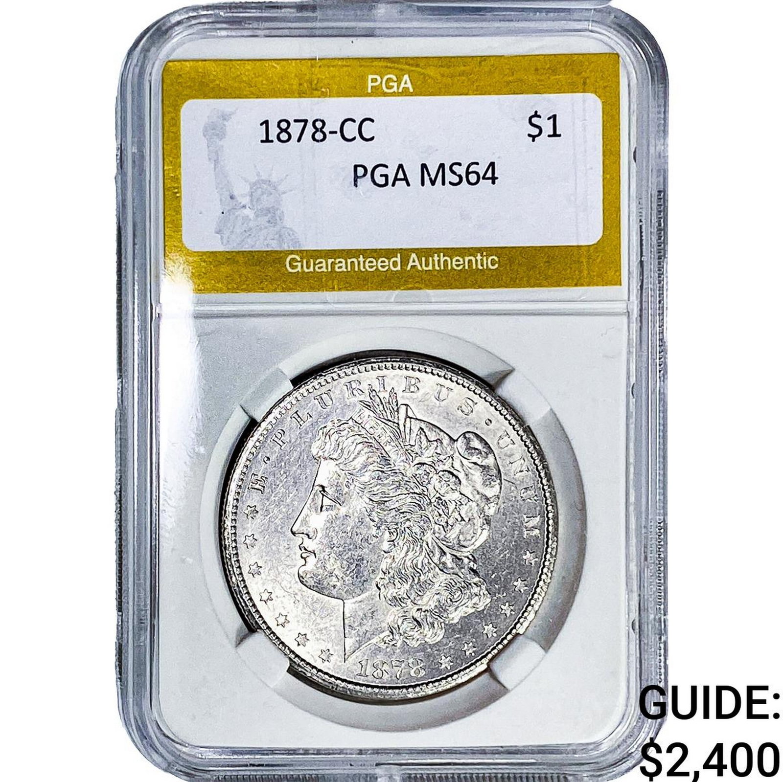 1878-CC Morgan Silver Dollar PGA MS64: 1878-CC Morgan Silver Dollar PGA MS64