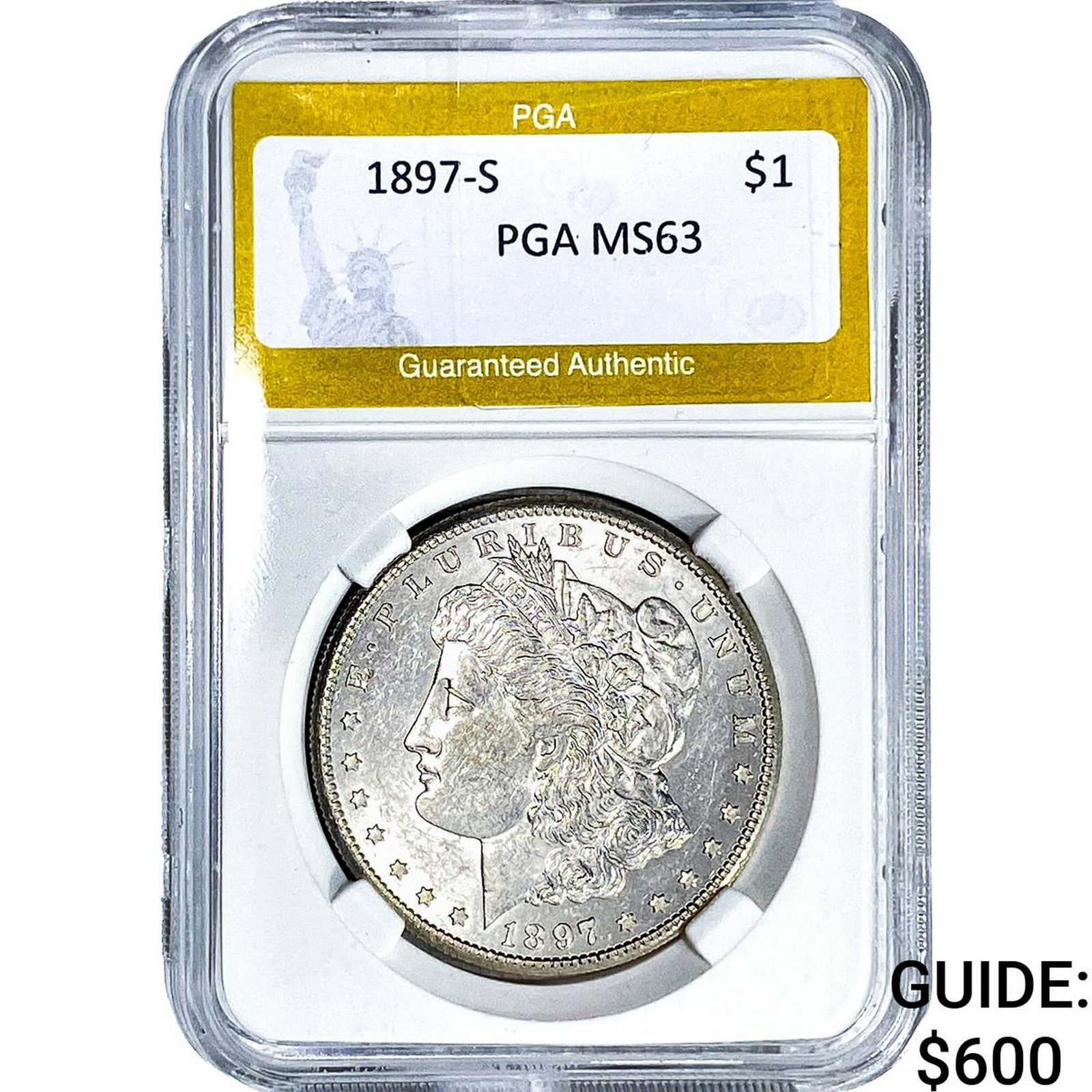 1897-S Morgan Silver Dollar PGA MS63: 1897-S Morgan Silver Dollar PGA MS63