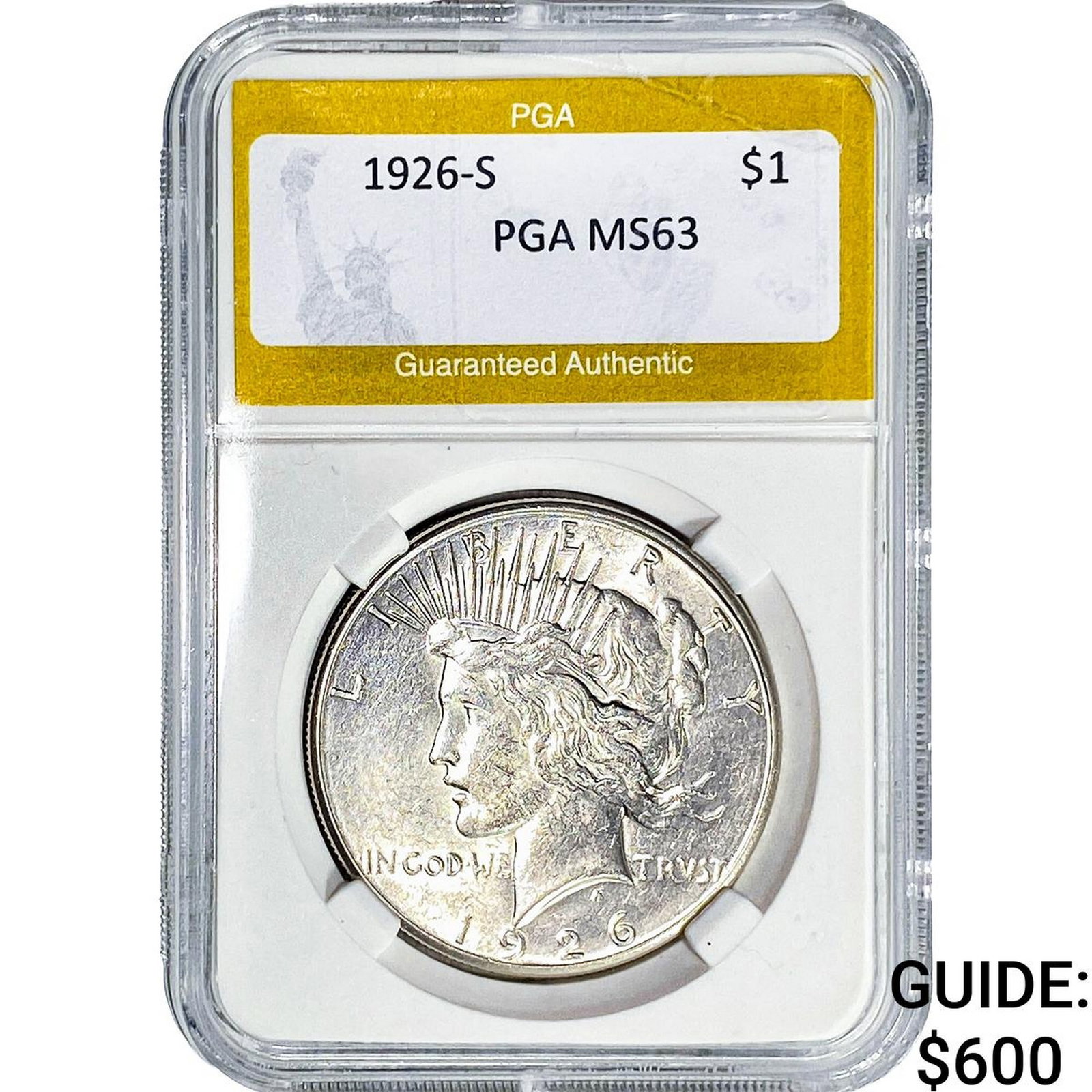 1926-S Silver Peace Dollar PGA MS63 (1 of 2)