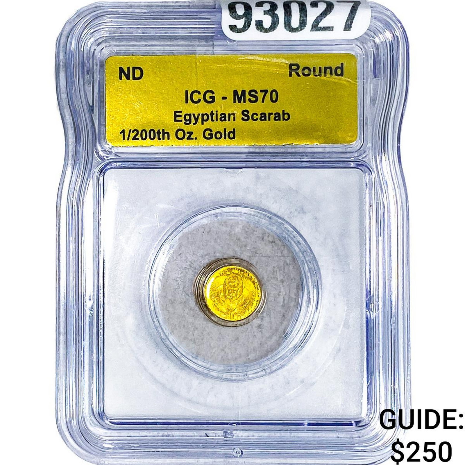 Egyptian 1/200th oz Gold Scarab ICG (1 of 2)