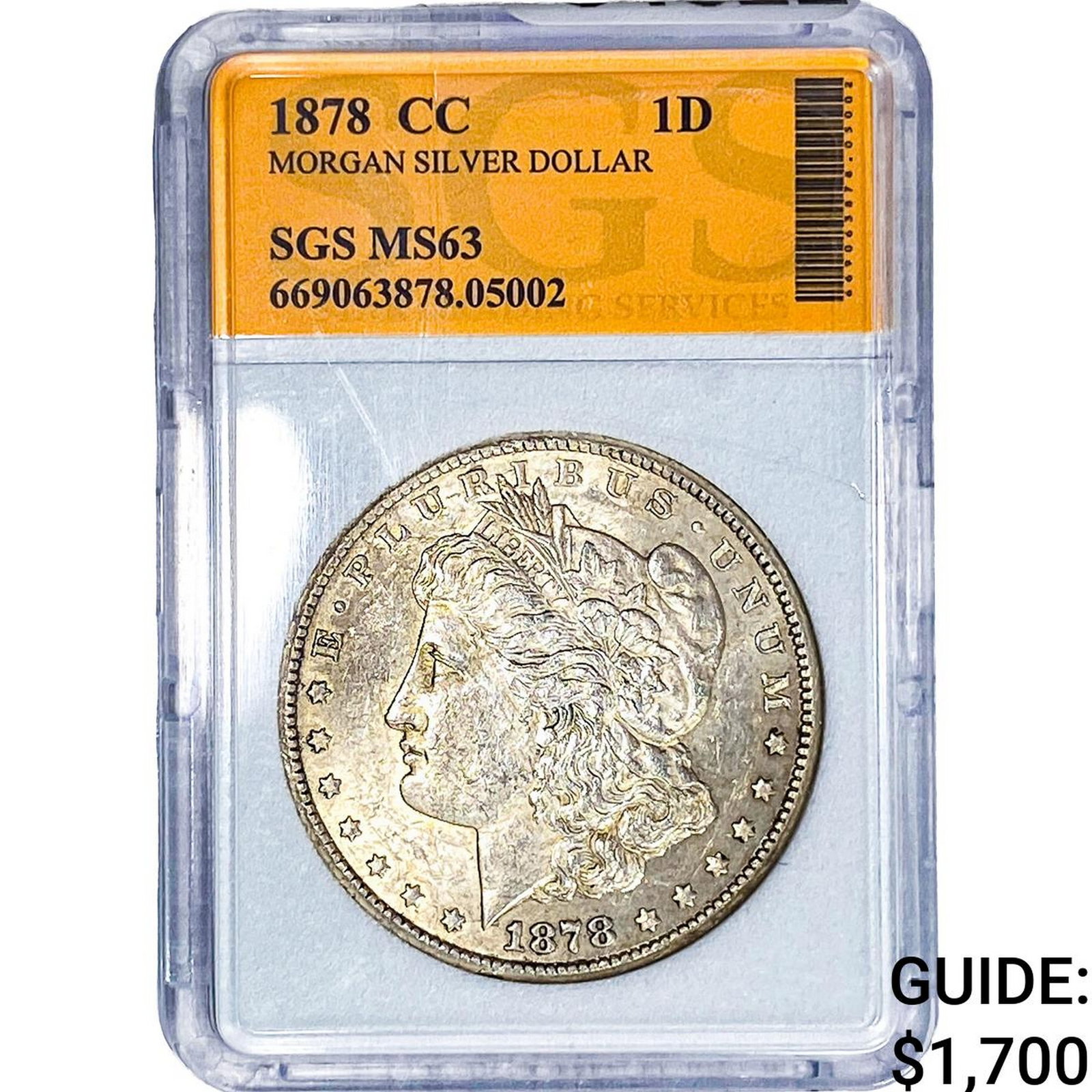1878-CC Morgan Silver Dollar SGS MS63 (1 of 2)