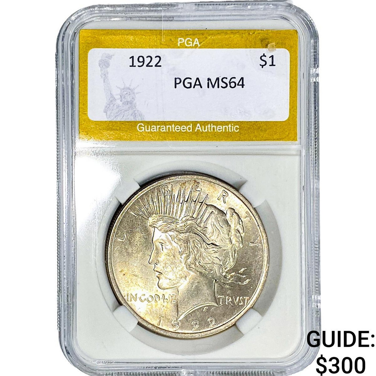 1922 Silver Peace Dollar PGA MS64: 1922 Silver Peace Dollar PGA MS64
