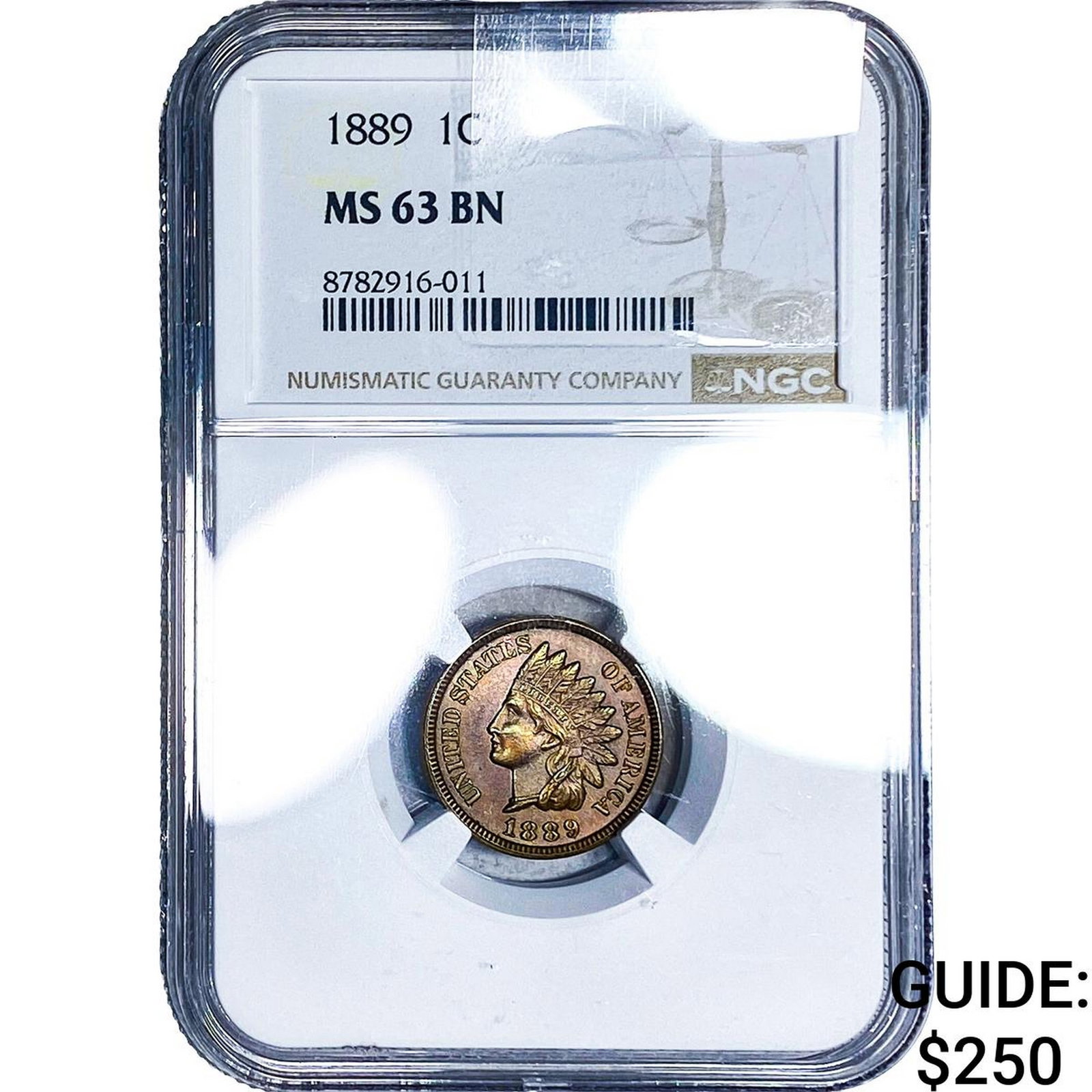 1889 Indian Head Cent NGC MS63 BN: 1889 Indian Head Cent NGC MS63 BN