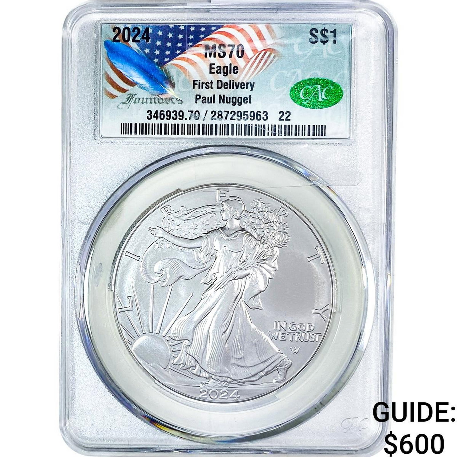 2024 Silver Eagle CAC MS70: 2024 Silver Eagle CAC MS70