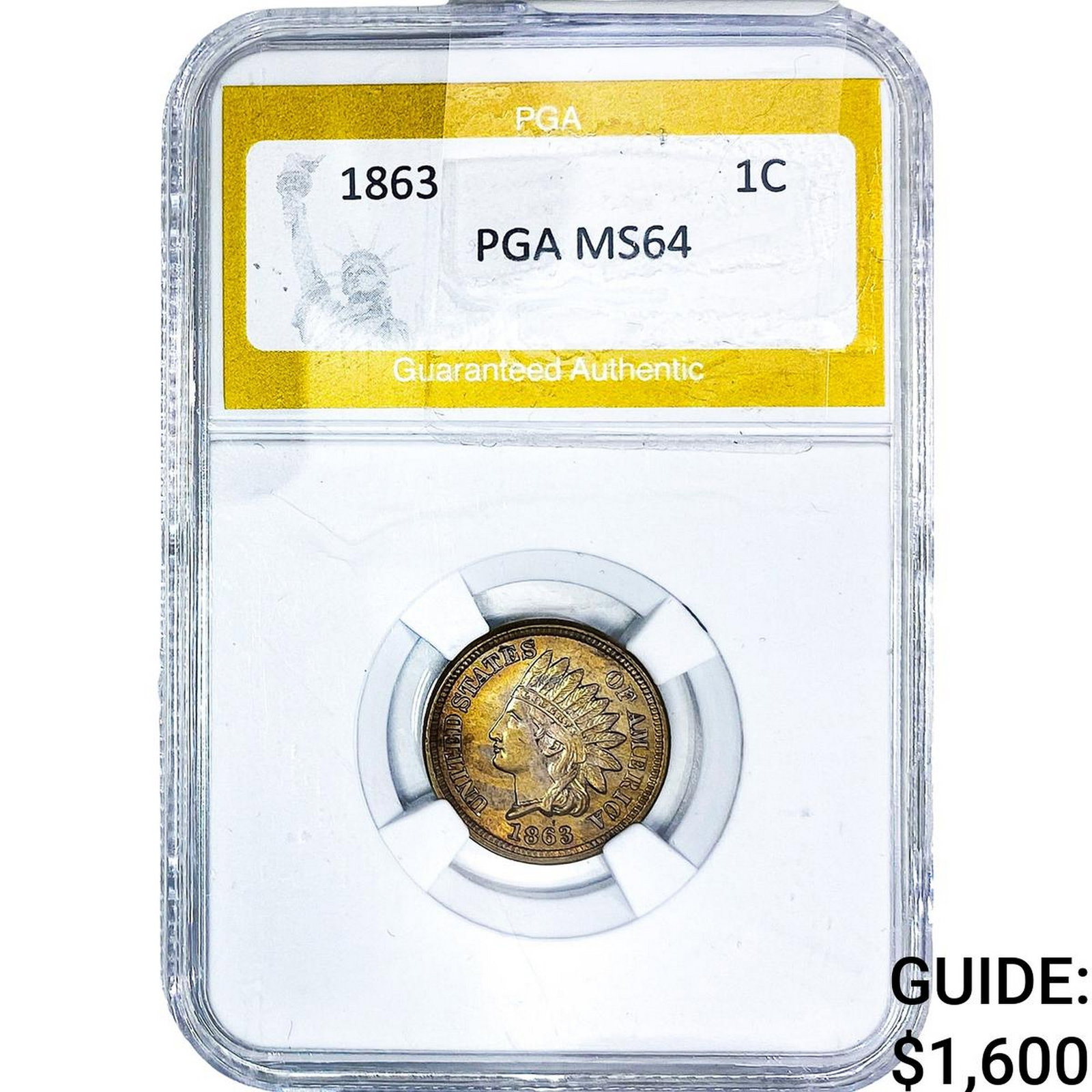 1863 Indian Head Cent PGA MS64: 1863 Indian Head Cent PGA MS64