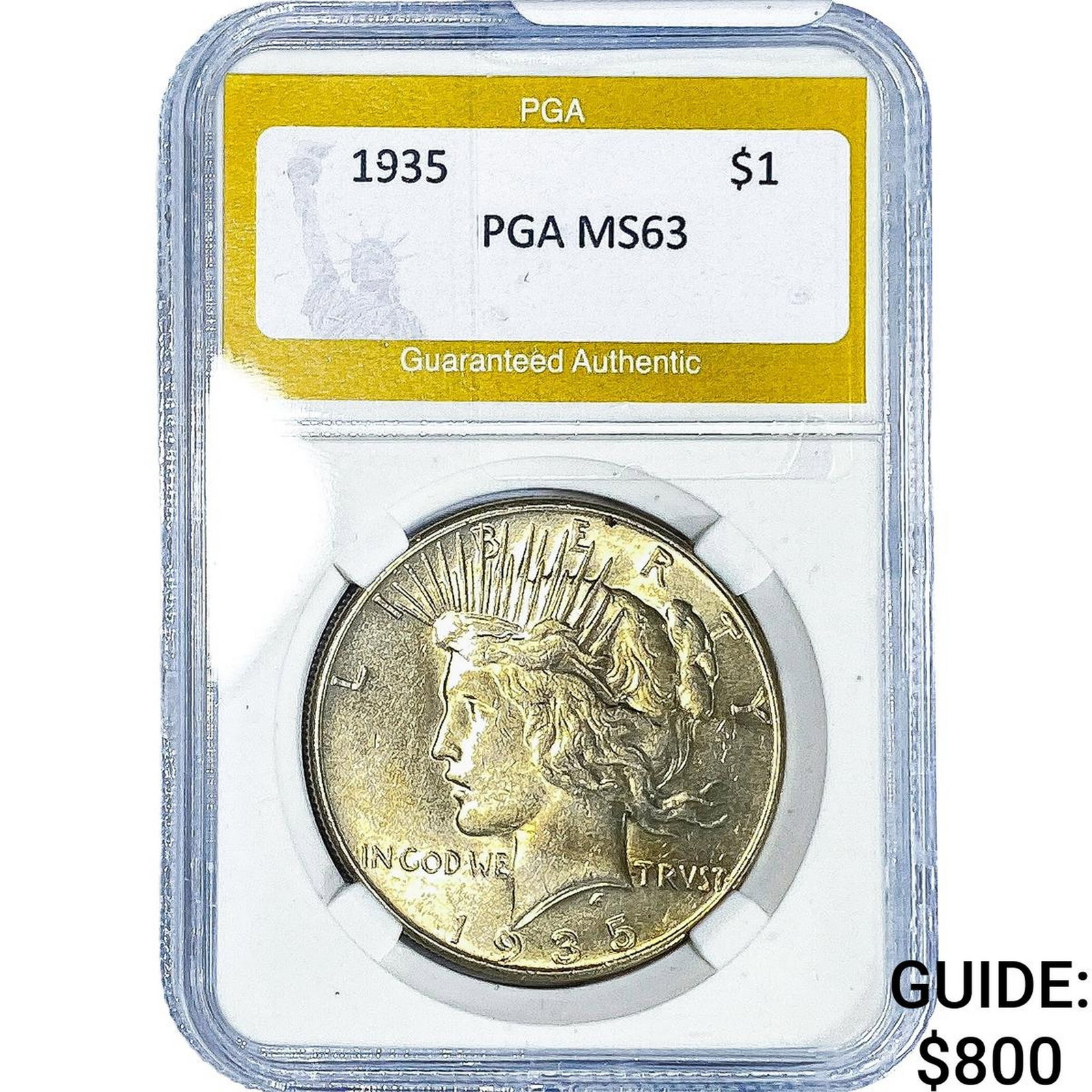 1935 Silver Peace Dollar PGA MS63: 1935 Silver Peace Dollar PGA MS63