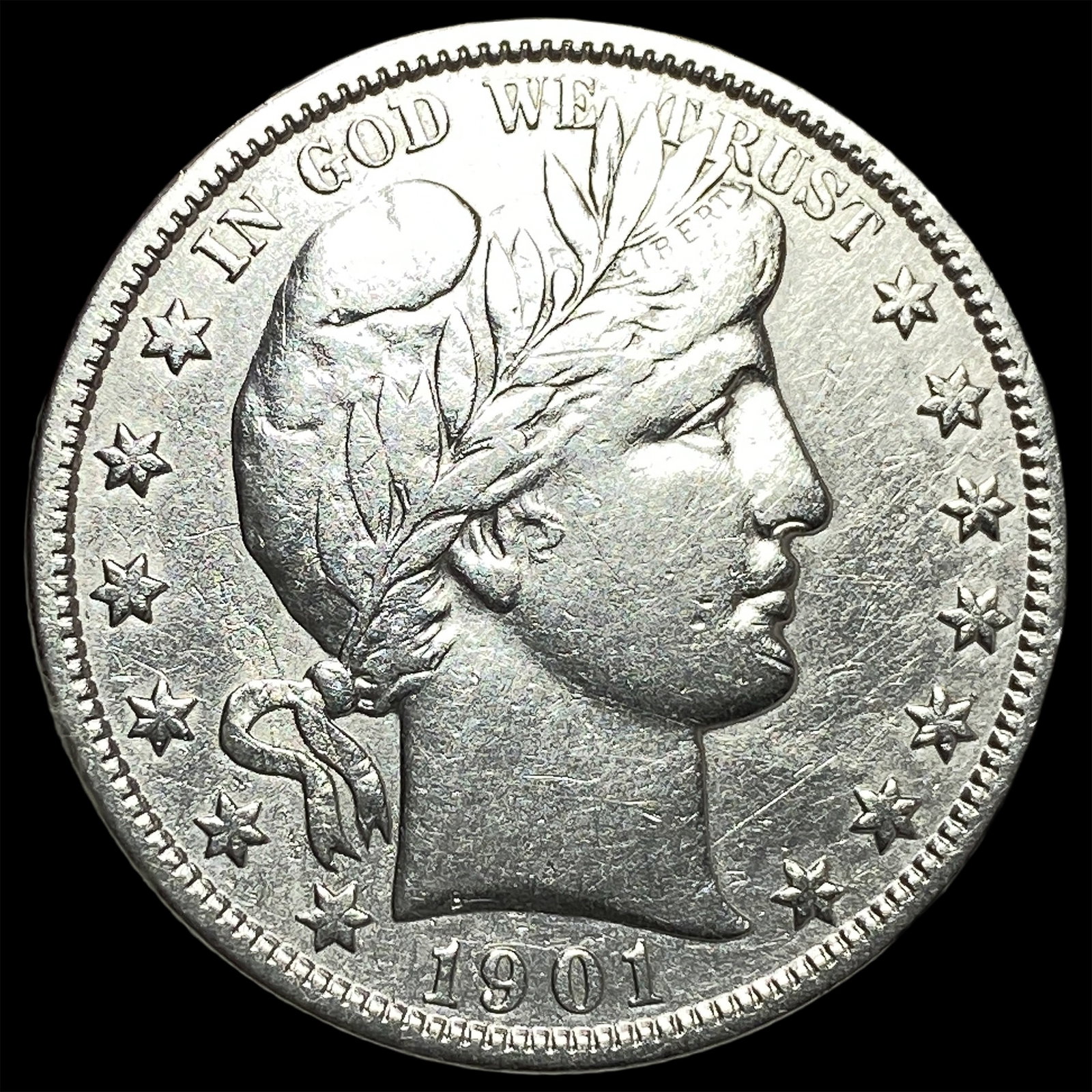 1901 Silver Barber Half Dollar NEARLY UNCIRCULATED (1 of 2)