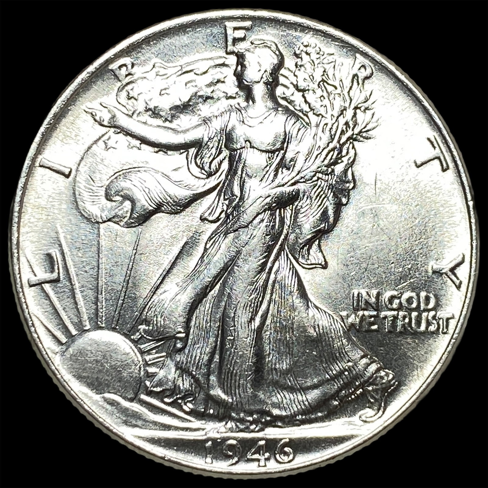1946 Silver Walking Liberty Half Dollar GEM BU: 1946 Silver Walking Liberty Half Dollar GEM BU