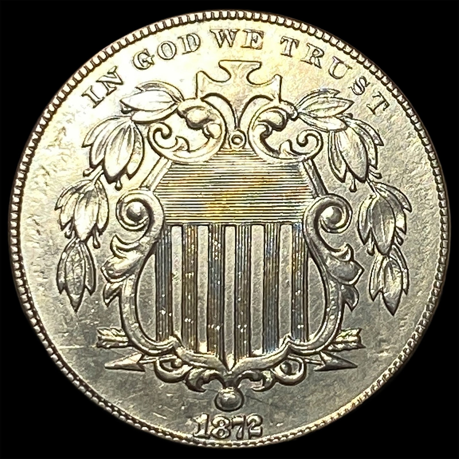 1872 Shield Nickel CHOICE AU: 1872 Shield Nickel CHOICE AU