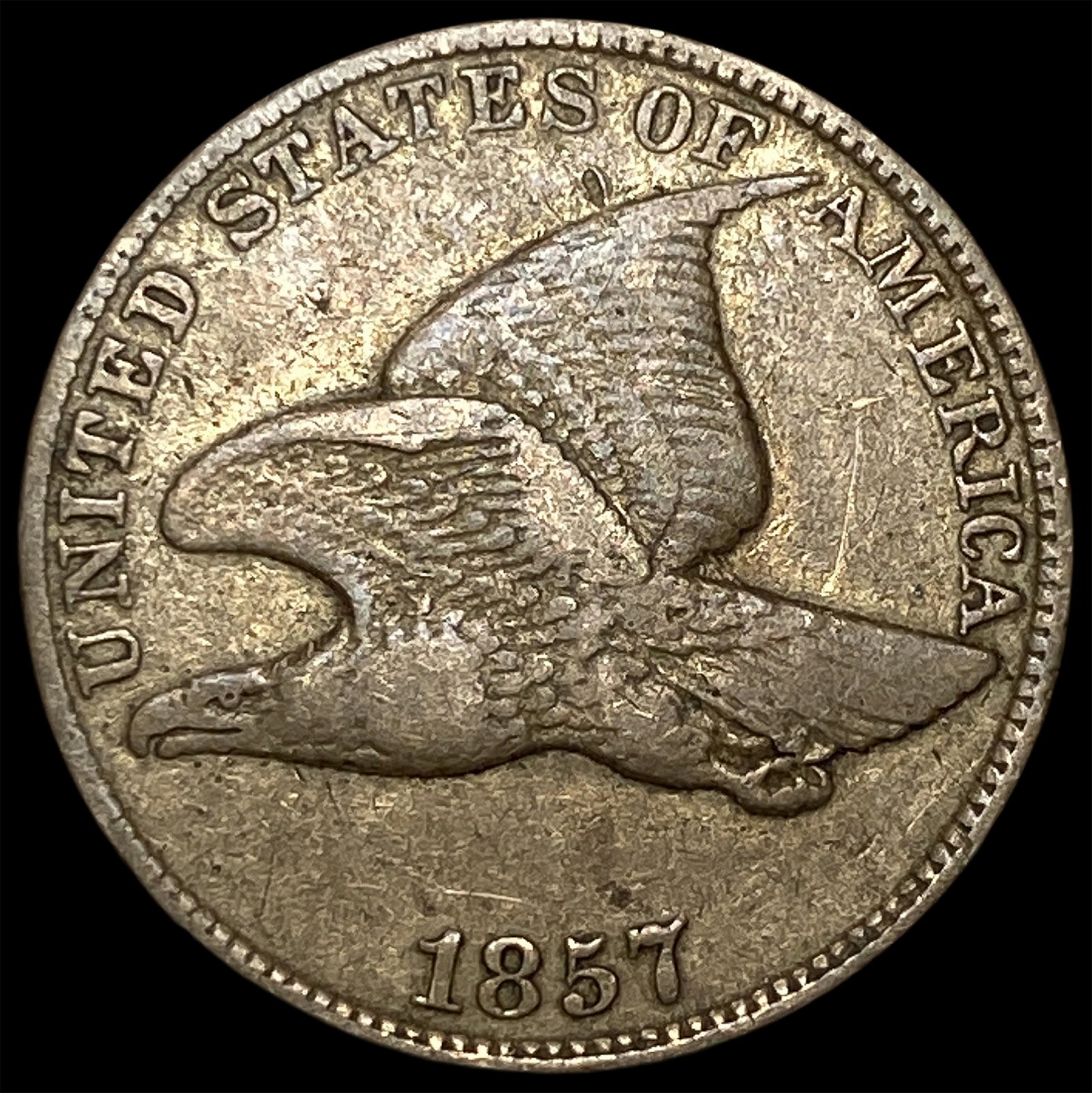 1857 Flying Eagle Cent NEARLY UNCIRCULATED (1 of 2)