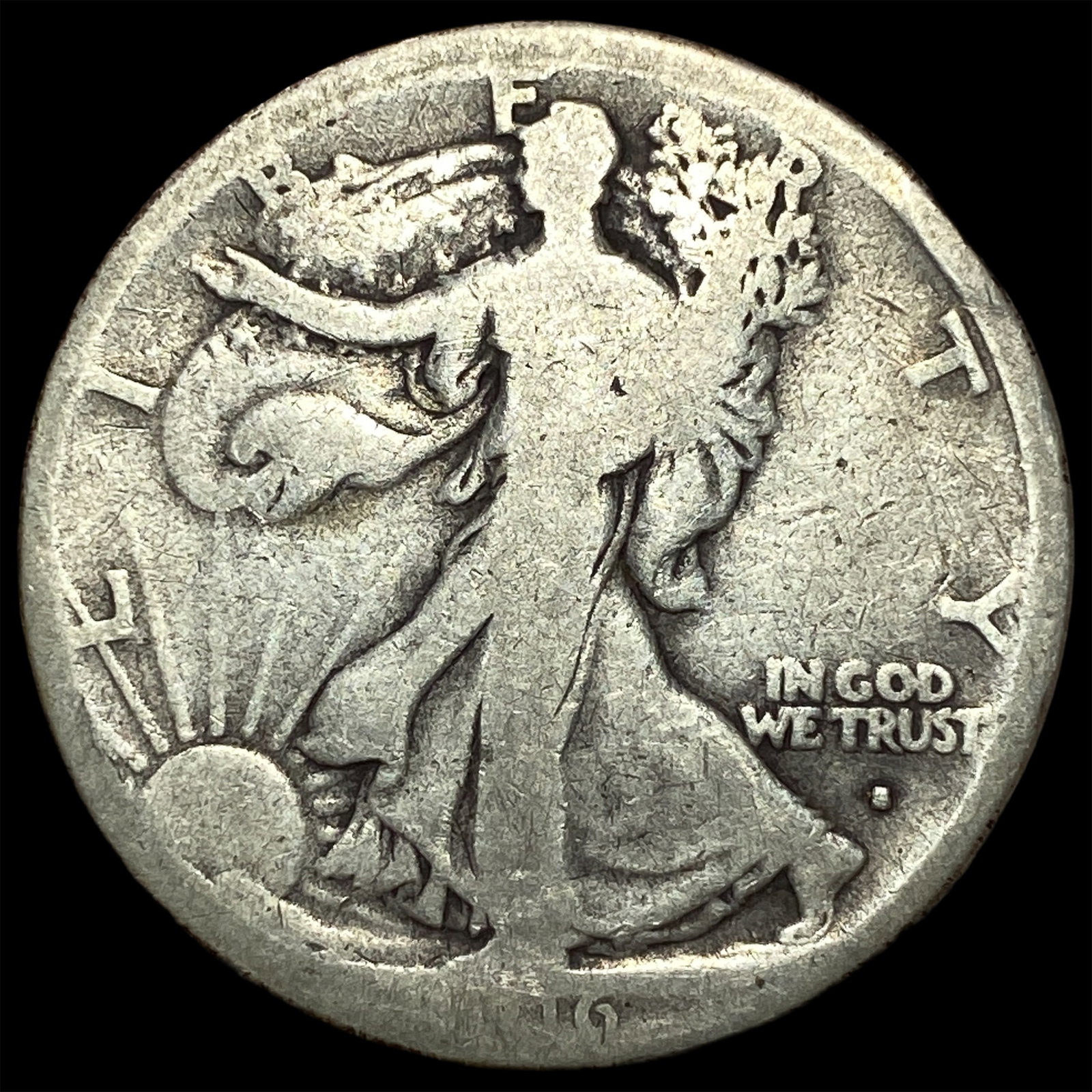 1916-S Walking Liberty Half Dollar NICELY CIRCULATED: 1916-S Walking Liberty Half Dollar NICELY CIRCULATED